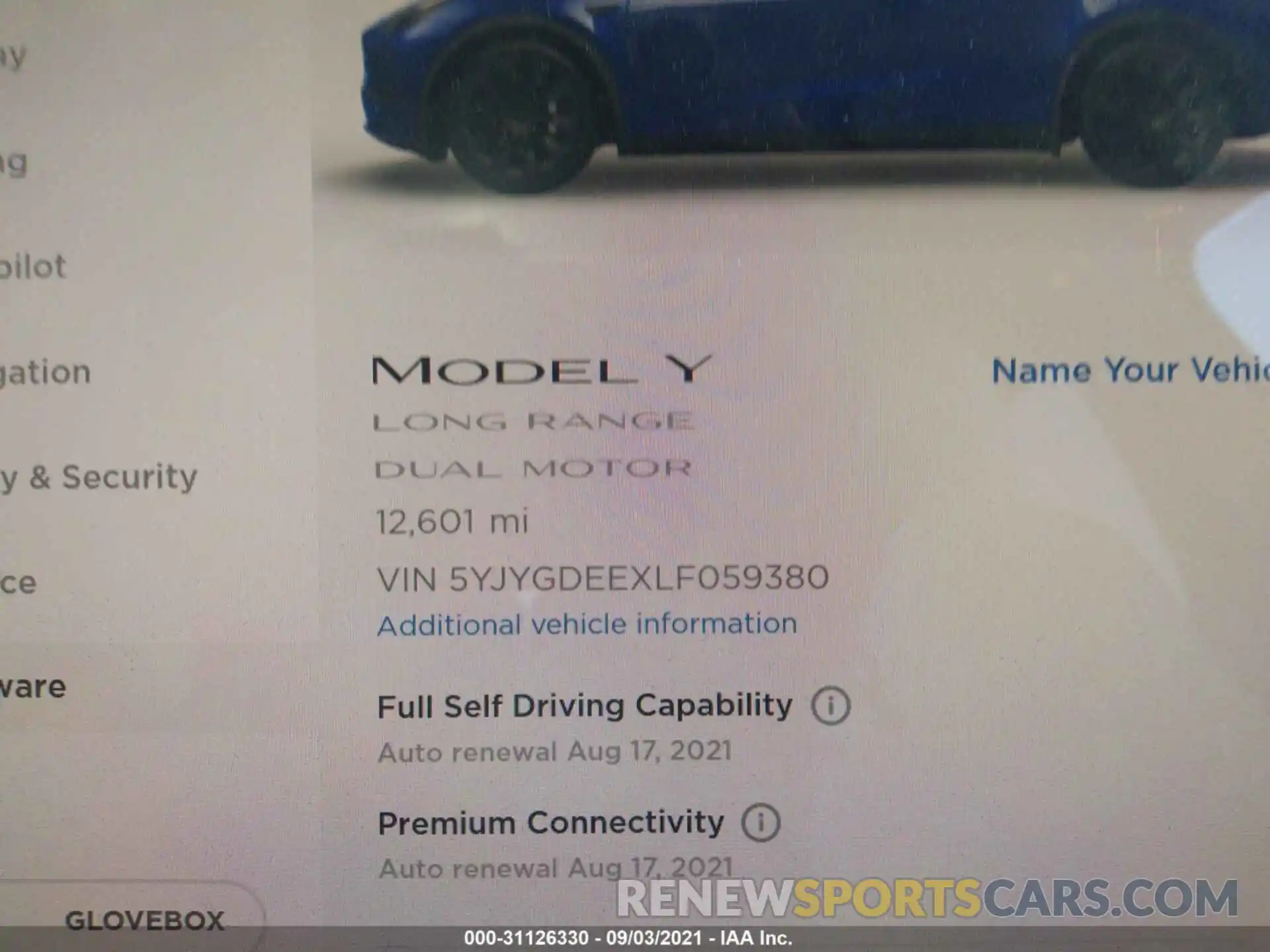 7 Photograph of a damaged car 5YJYGDEEXLF059380 TESLA MODEL Y 2020