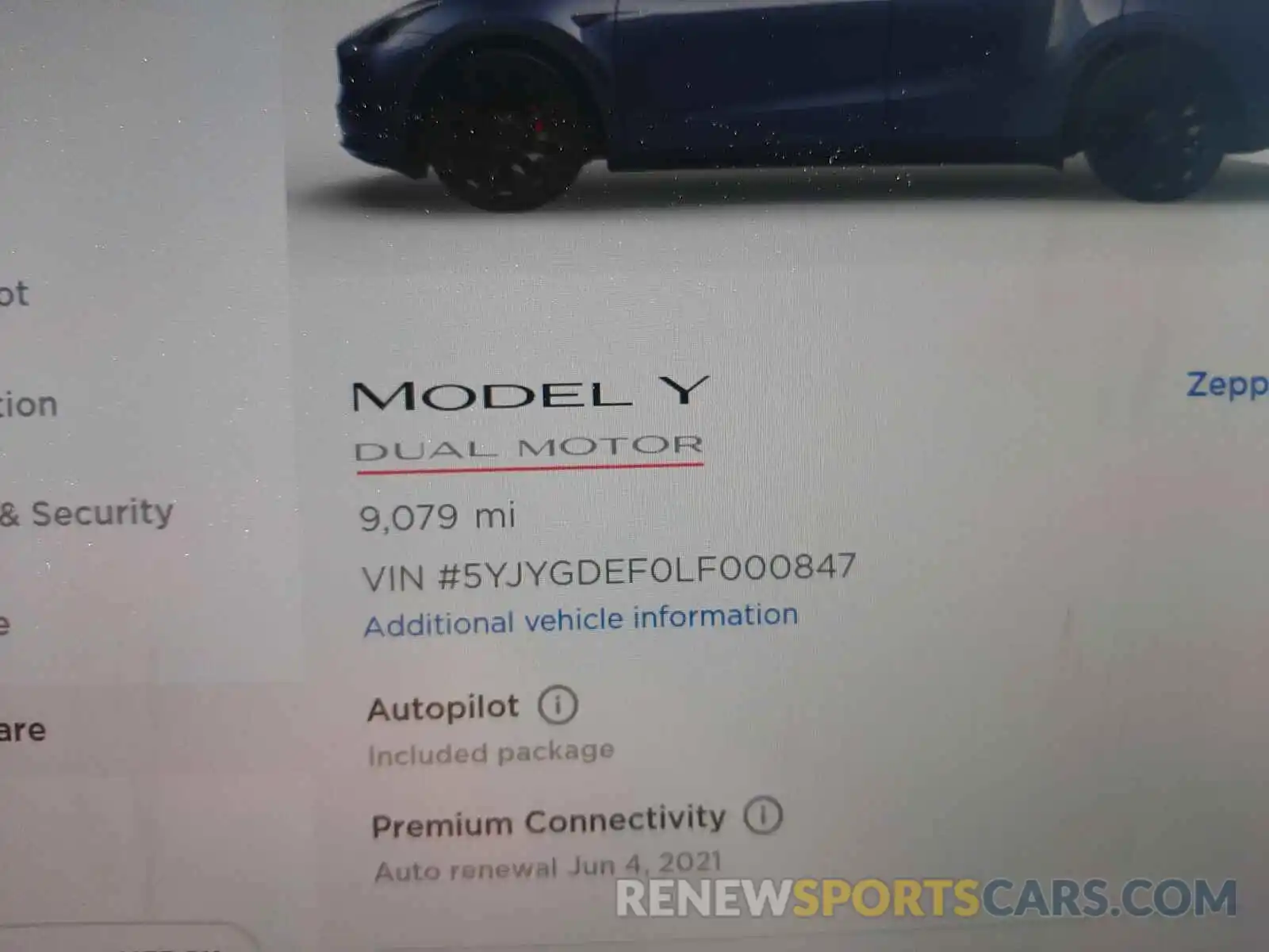 8 Фотография поврежденного автомобиля 5YJYGDEF0LF000847 TESLA MODEL Y 2020