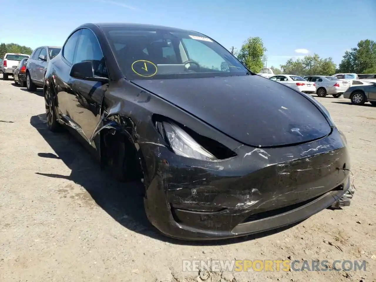 1 Photograph of a damaged car 5YJYGDEF0LF016076 TESLA MODEL Y 2020