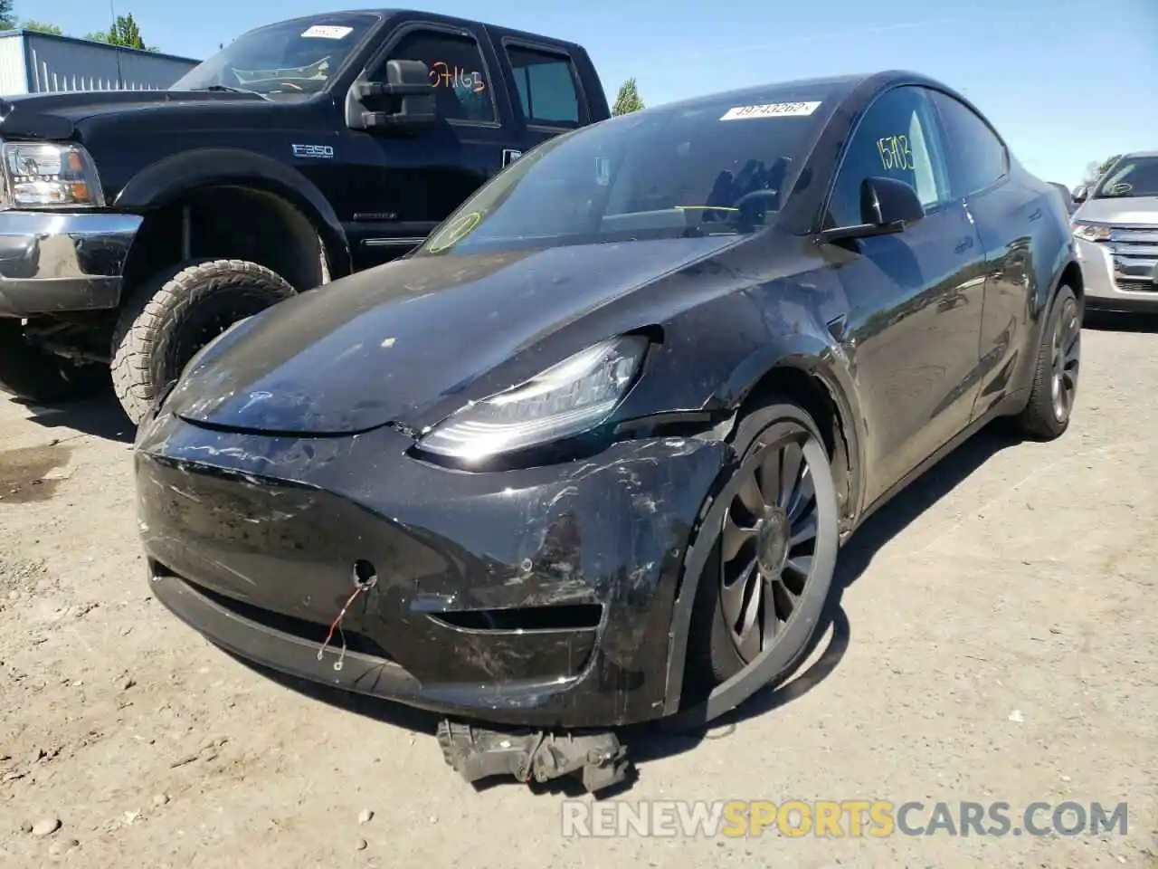 2 Photograph of a damaged car 5YJYGDEF0LF016076 TESLA MODEL Y 2020