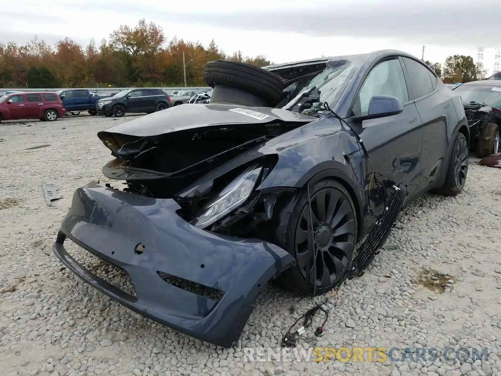 2 Photograph of a damaged car 5YJYGDEF0LF027952 TESLA MODEL Y 2020