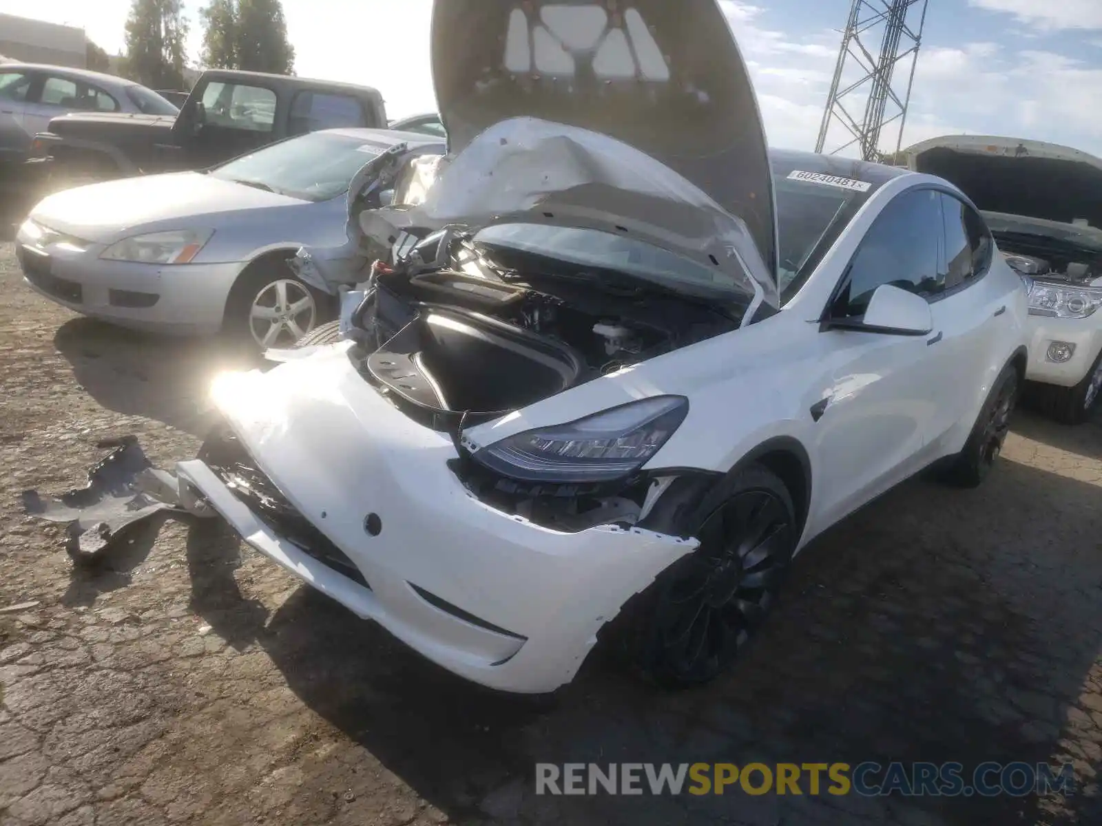 2 Photograph of a damaged car 5YJYGDEF0LF058800 TESLA MODEL Y 2020