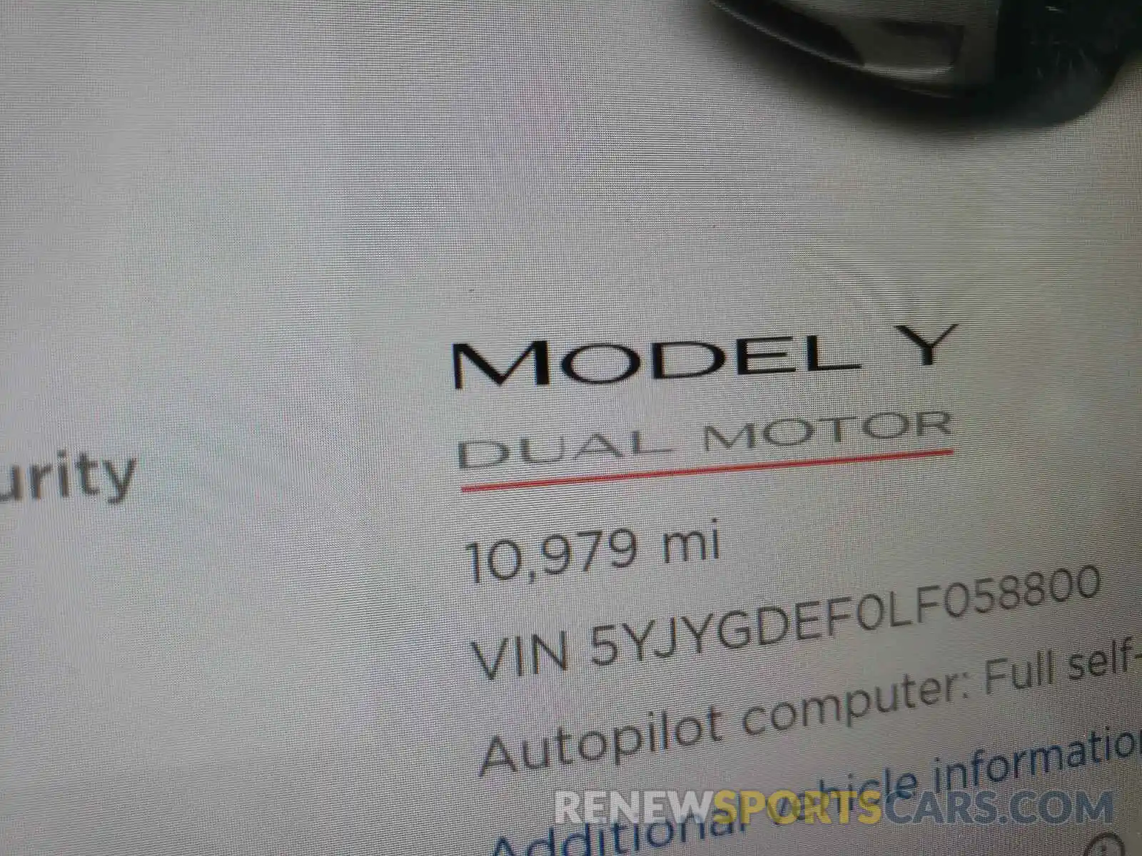 8 Photograph of a damaged car 5YJYGDEF0LF058800 TESLA MODEL Y 2020