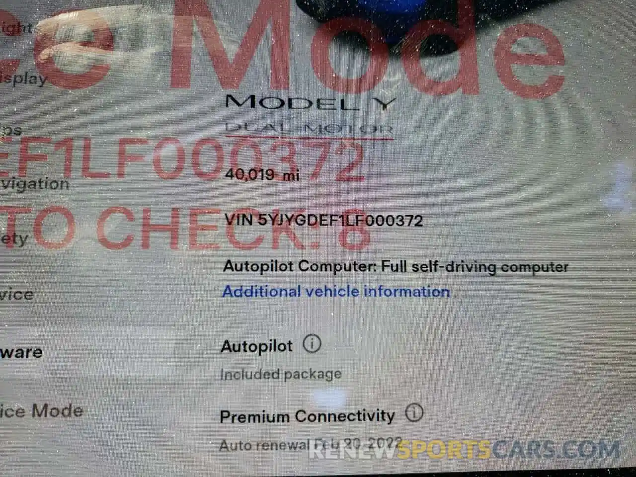 8 Photograph of a damaged car 5YJYGDEF1LF000372 TESLA MODEL Y 2020