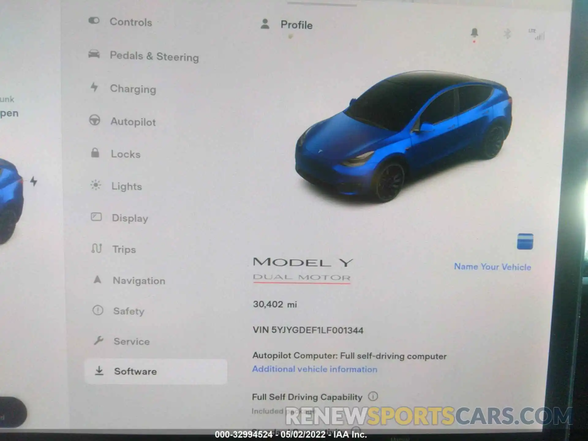 7 Photograph of a damaged car 5YJYGDEF1LF001344 TESLA MODEL Y 2020