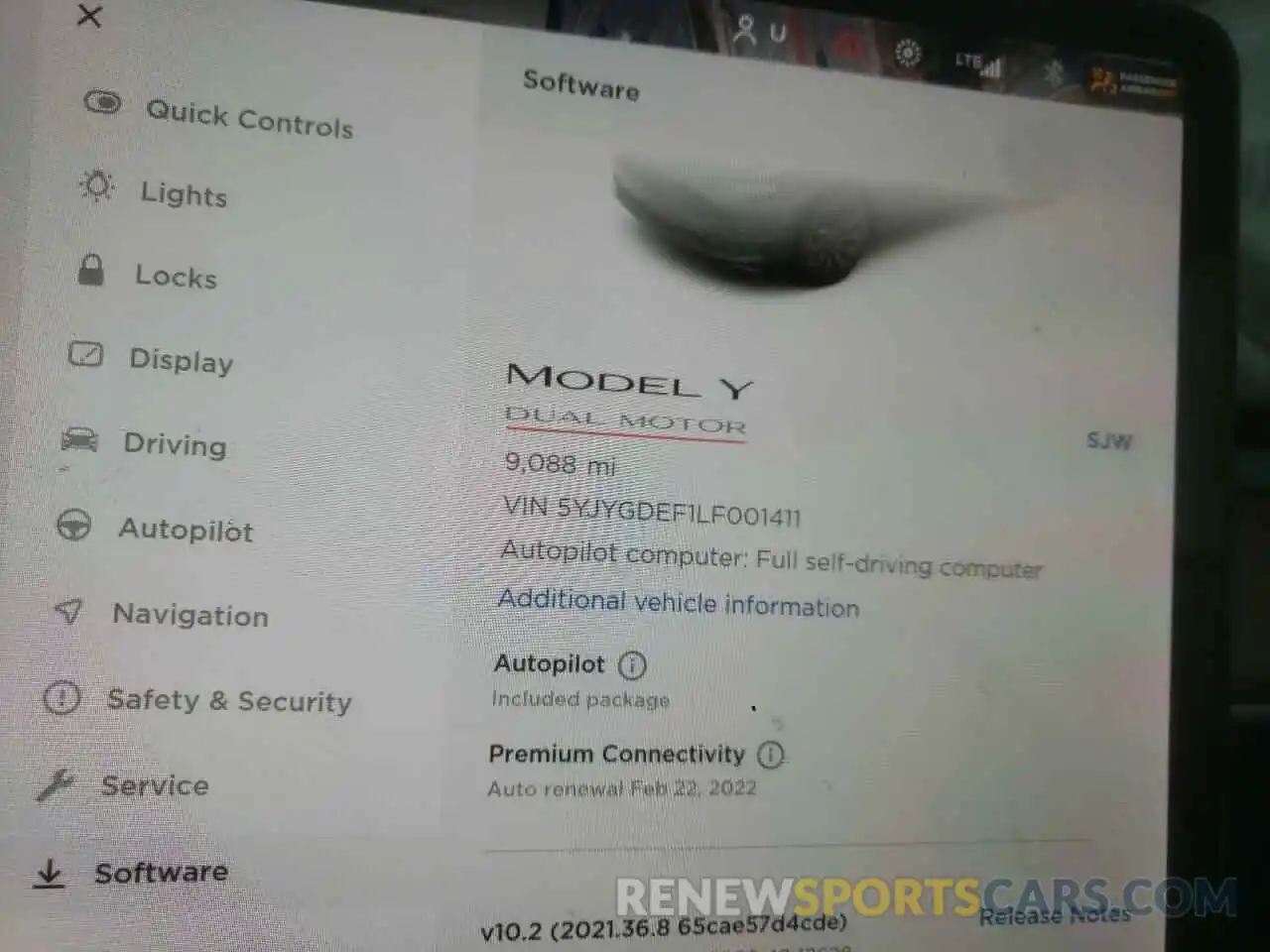 8 Photograph of a damaged car 5YJYGDEF1LF001411 TESLA MODEL Y 2020