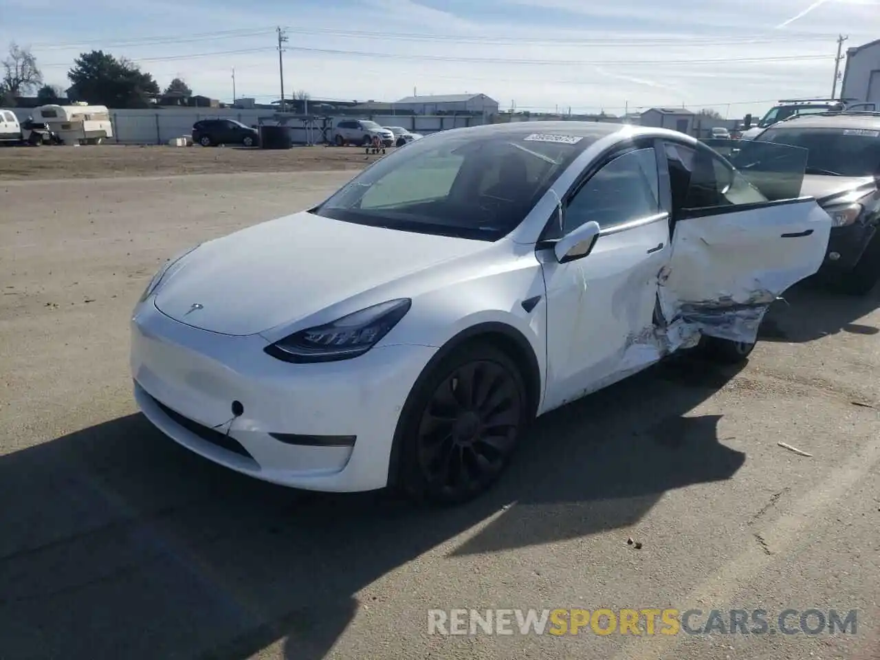 2 Photograph of a damaged car 5YJYGDEF1LF022713 TESLA MODEL Y 2020