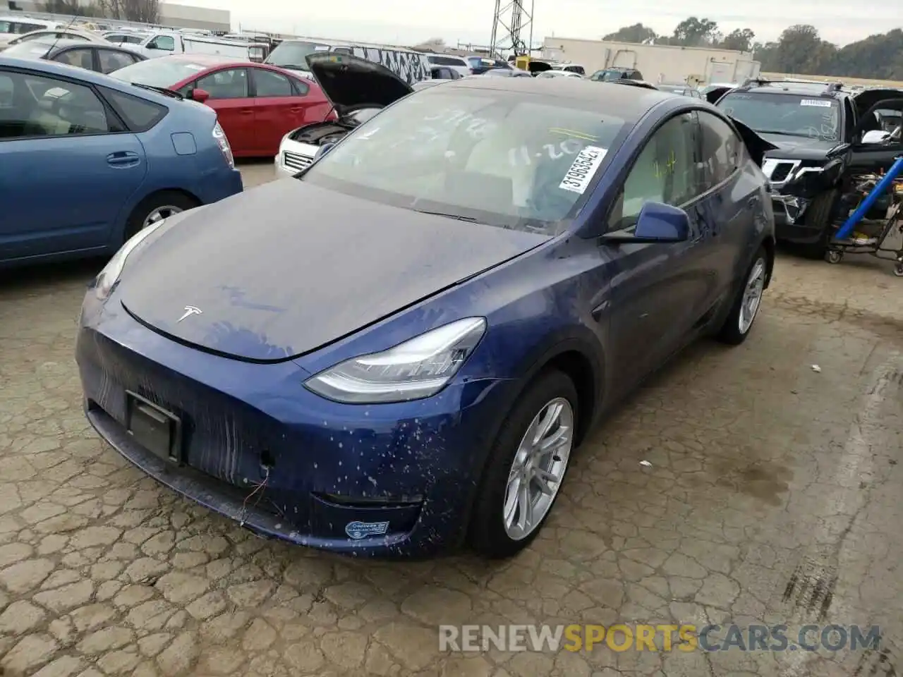 2 Photograph of a damaged car 5YJYGDEF1LF038491 TESLA MODEL Y 2020