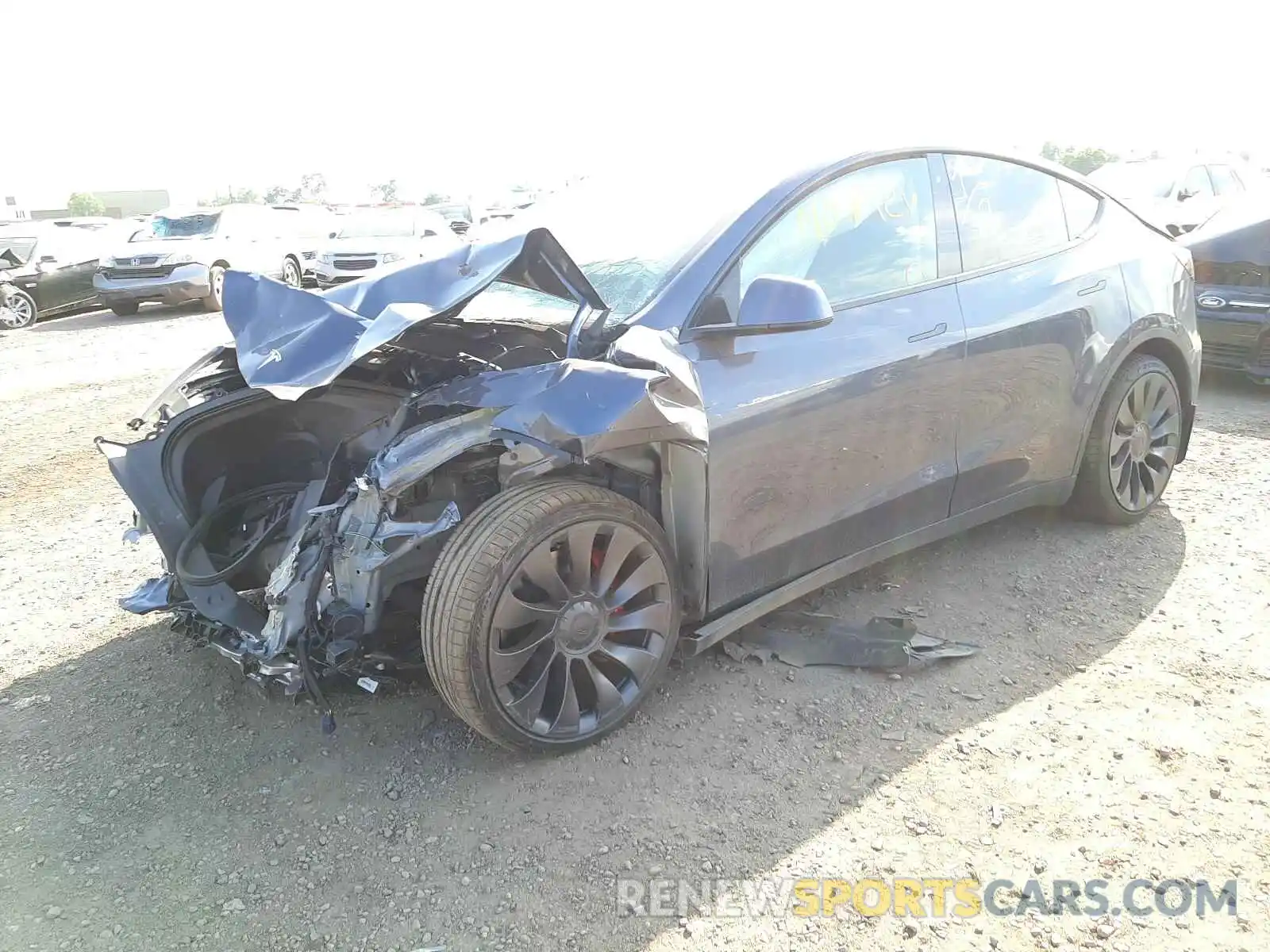 2 Photograph of a damaged car 5YJYGDEF1LF043335 TESLA MODEL Y 2020