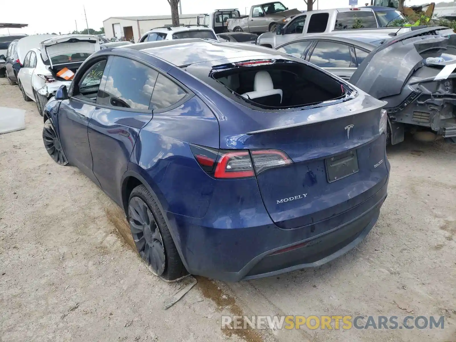 3 Фотография поврежденного автомобиля 5YJYGDEF1LF049622 TESLA MODEL Y 2020