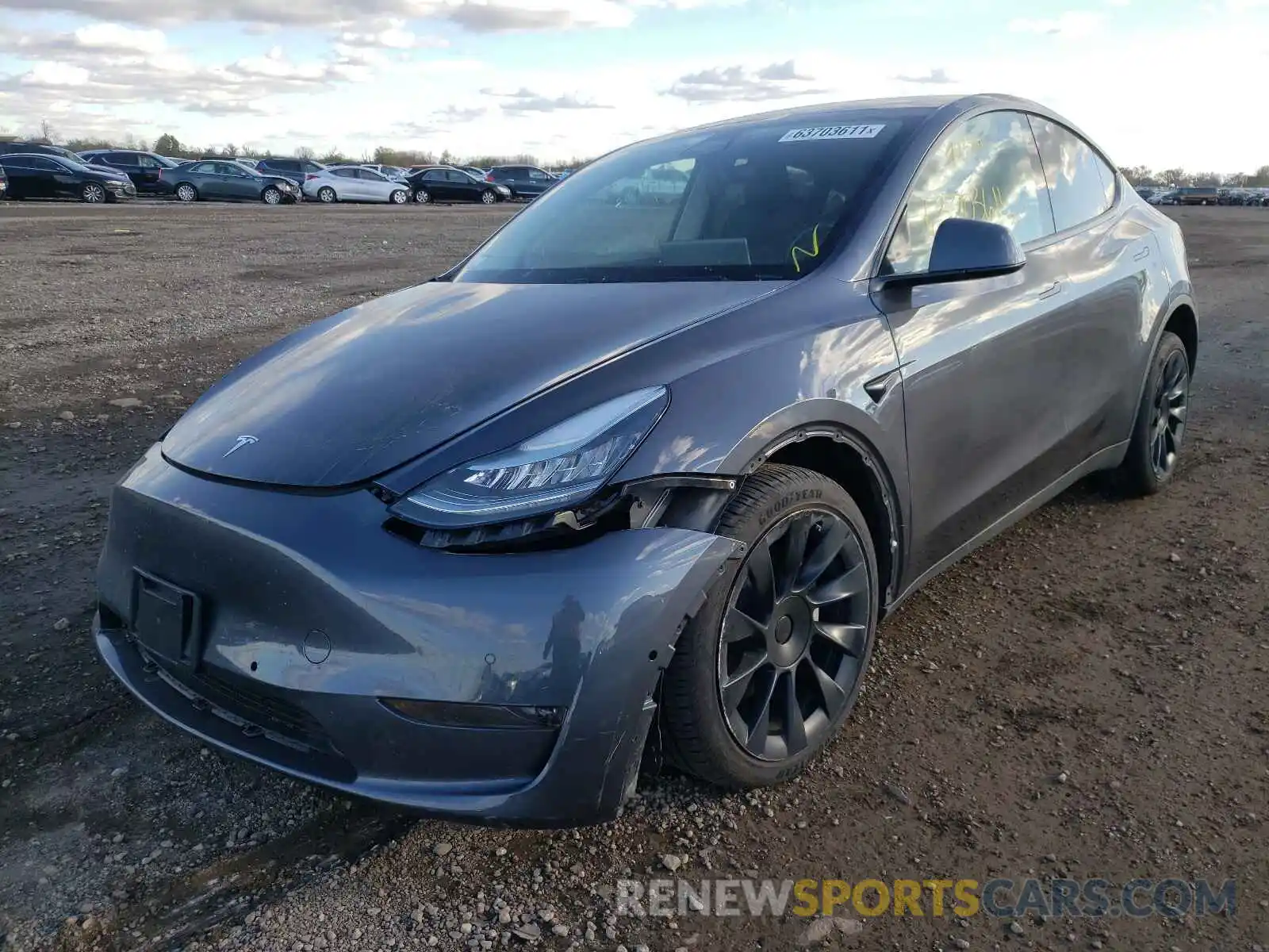 2 Photograph of a damaged car 5YJYGDEF2LF002633 TESLA MODEL Y 2020