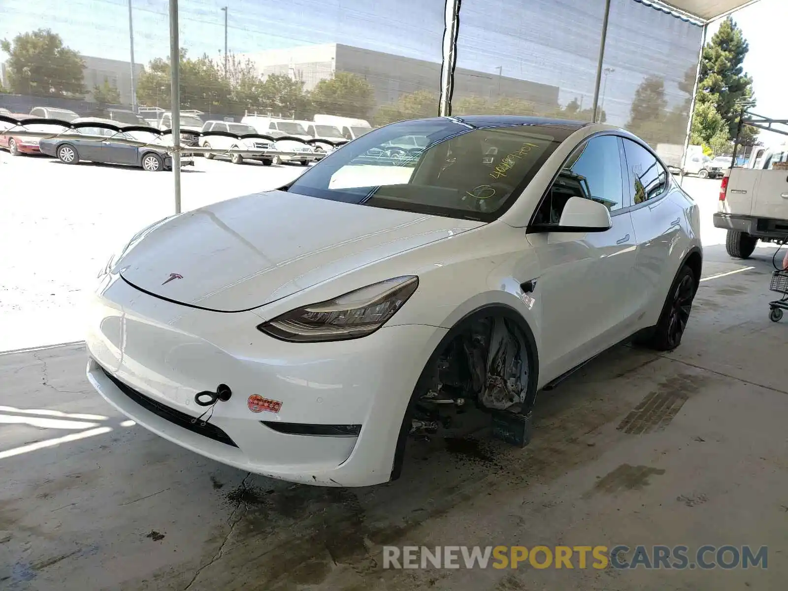 2 Photograph of a damaged car 5YJYGDEF2LF004205 TESLA MODEL Y 2020