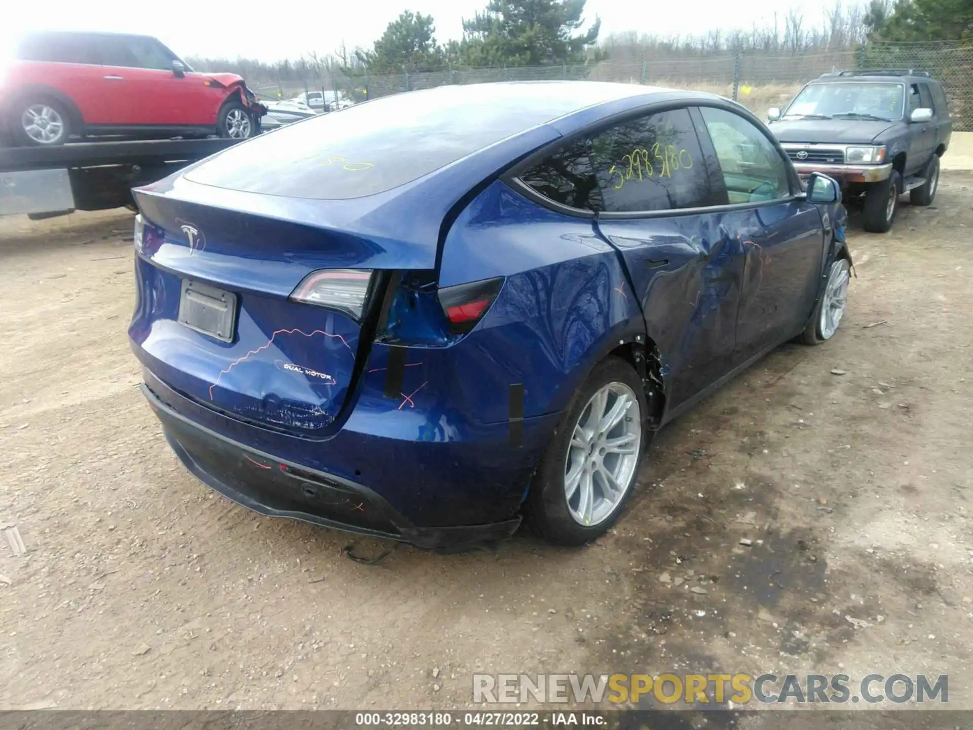 4 Фотография поврежденного автомобиля 5YJYGDEF2LF005659 TESLA MODEL Y 2020