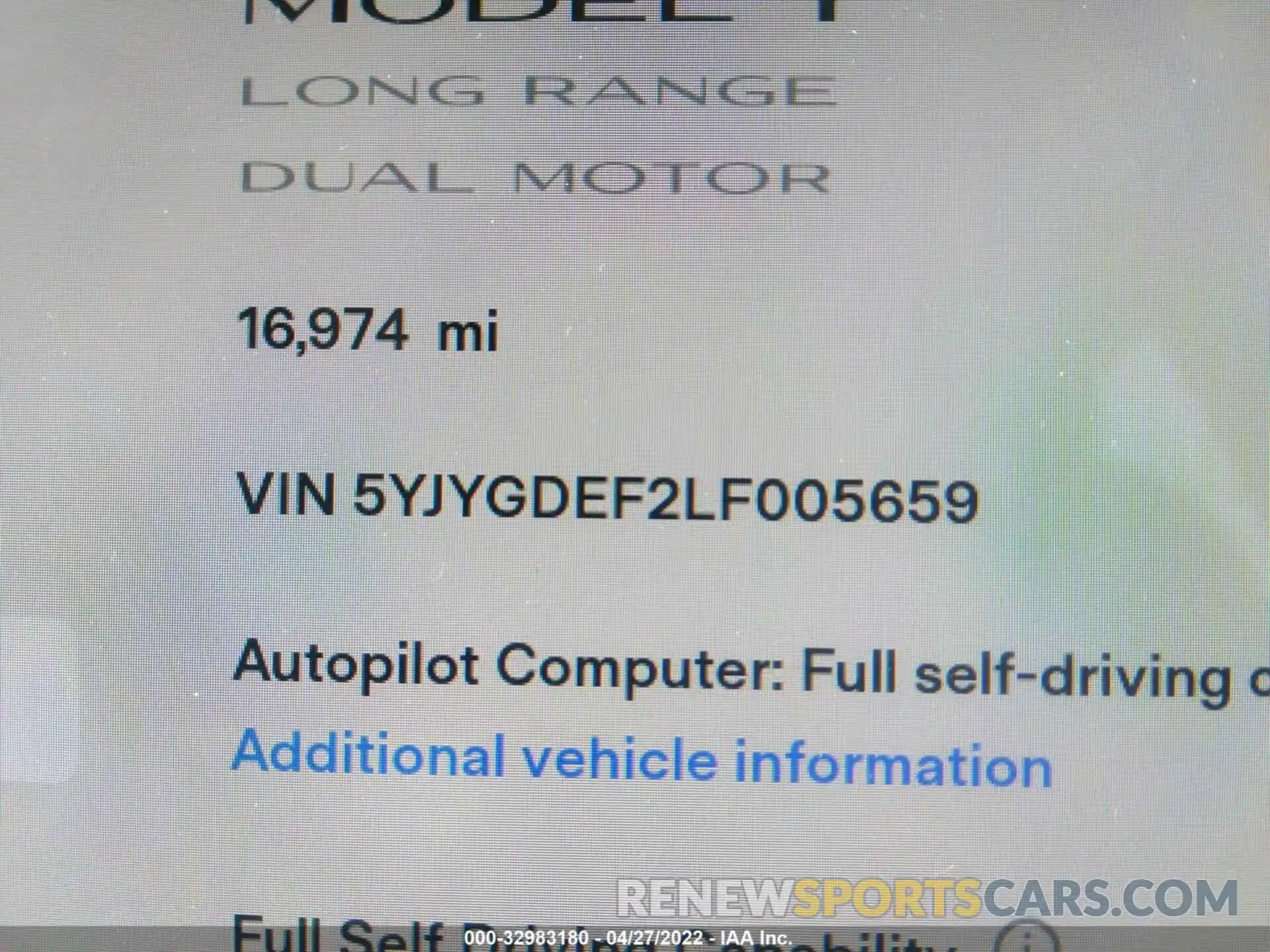 9 Photograph of a damaged car 5YJYGDEF2LF005659 TESLA MODEL Y 2020