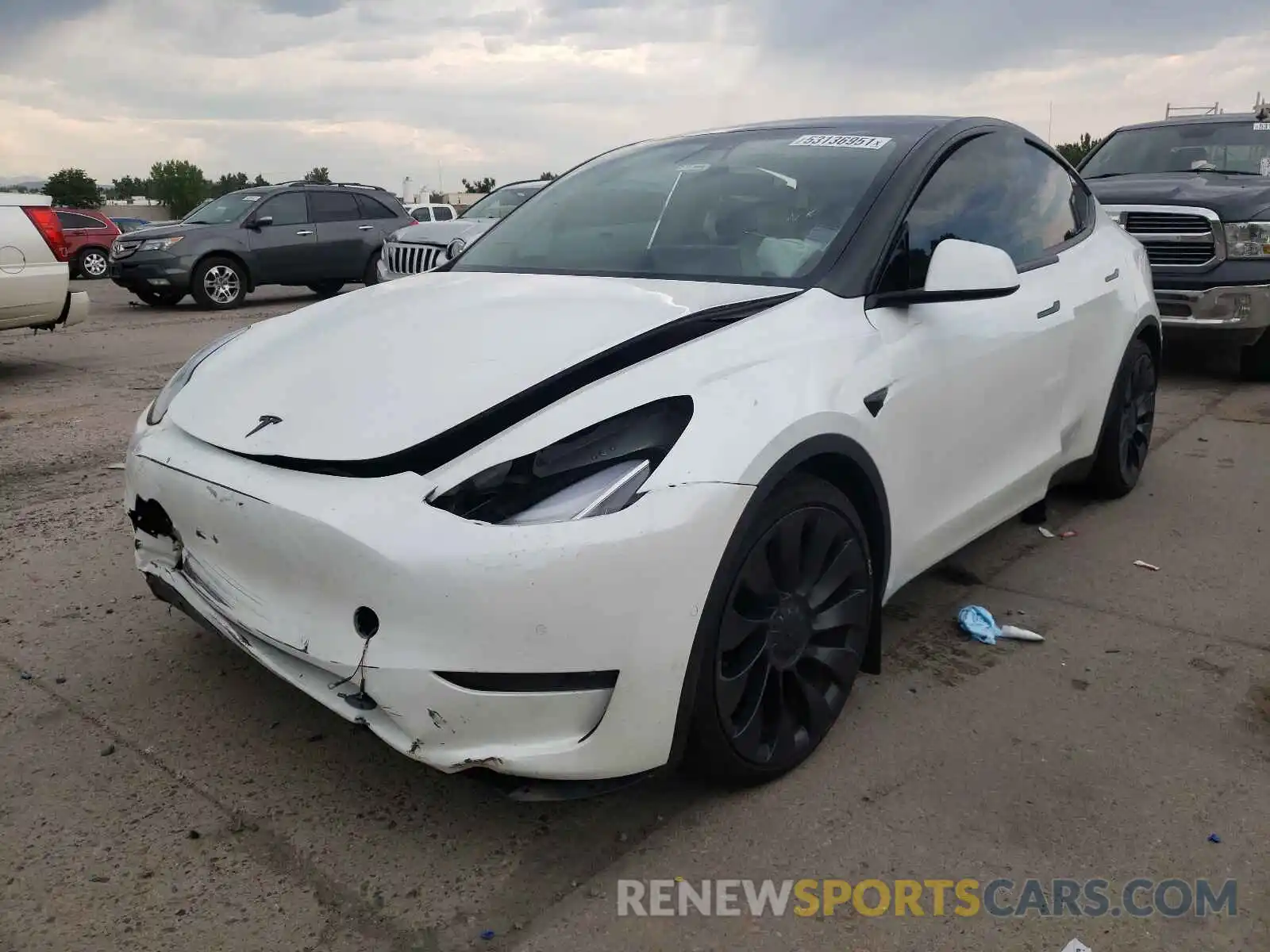 2 Photograph of a damaged car 5YJYGDEF2LF018279 TESLA MODEL Y 2020