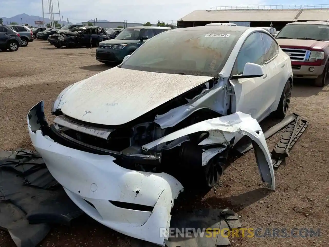 2 Photograph of a damaged car 5YJYGDEF2LF018556 TESLA MODEL Y 2020