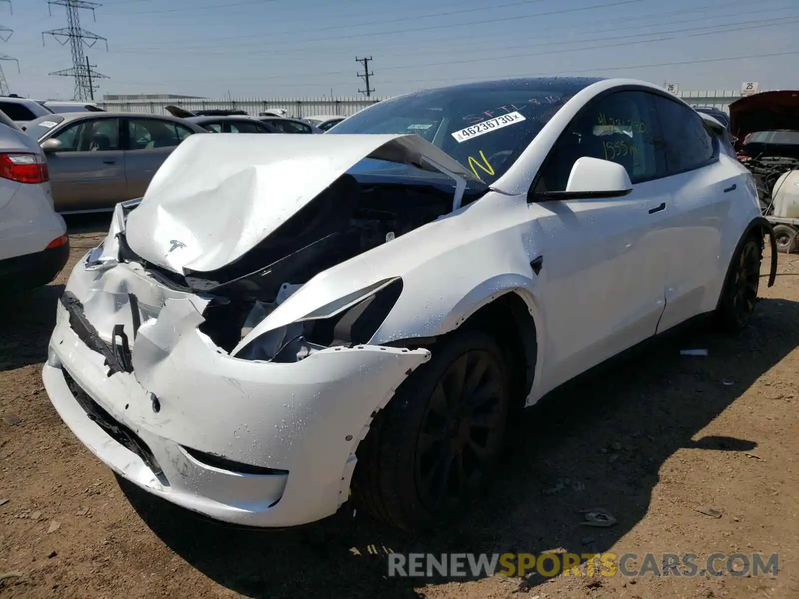 2 Photograph of a damaged car 5YJYGDEF2LF023871 TESLA MODEL Y 2020