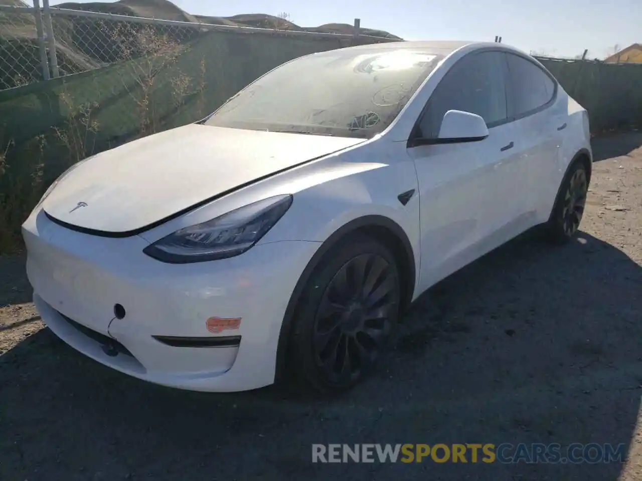 2 Photograph of a damaged car 5YJYGDEF2LF033705 TESLA MODEL Y 2020