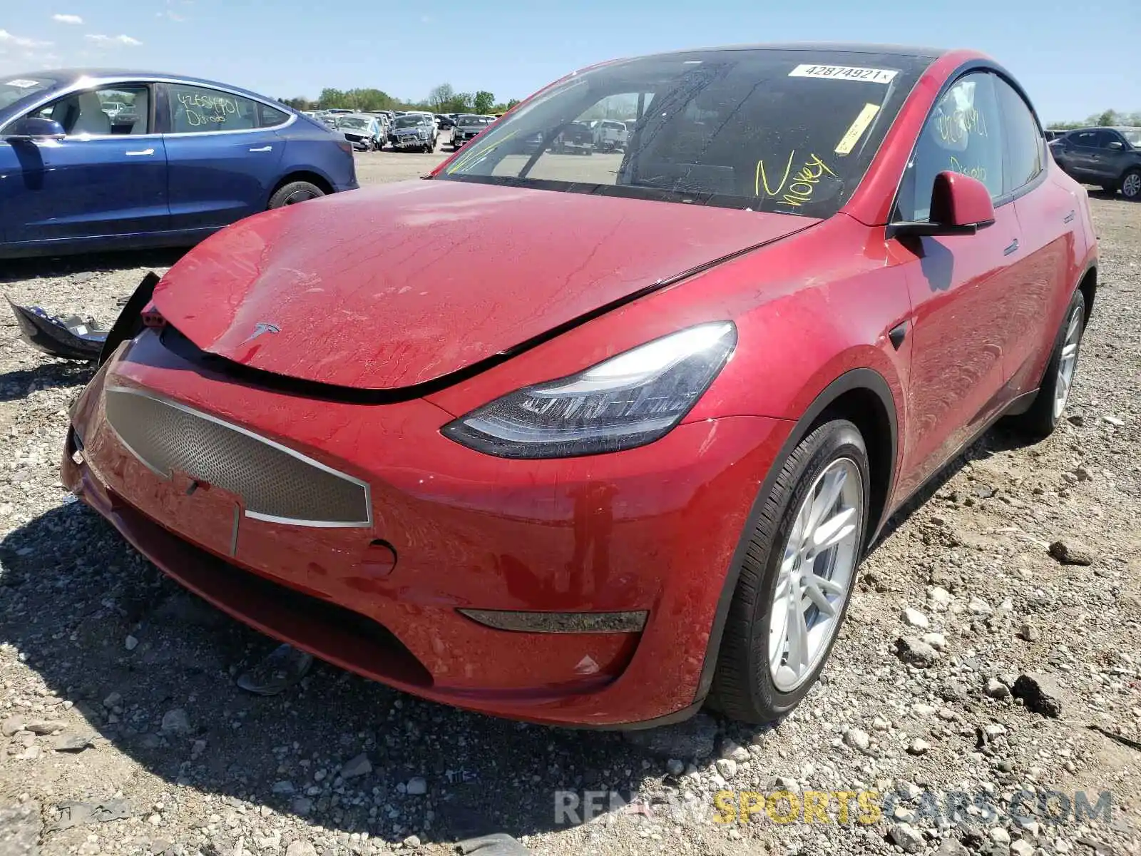 2 Photograph of a damaged car 5YJYGDEF2LF039097 TESLA MODEL Y 2020