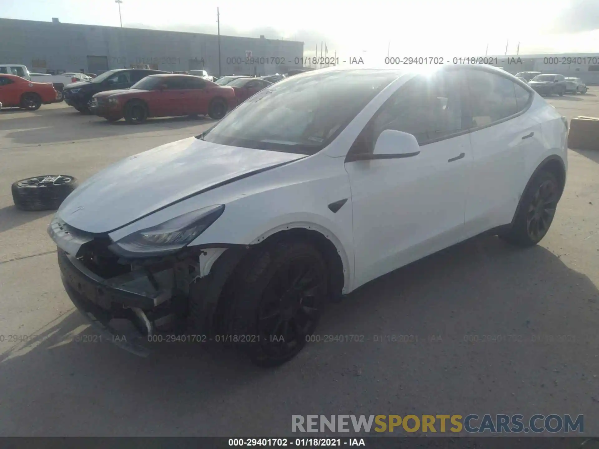 2 Photograph of a damaged car 5YJYGDEF3LF003063 TESLA MODEL Y 2020