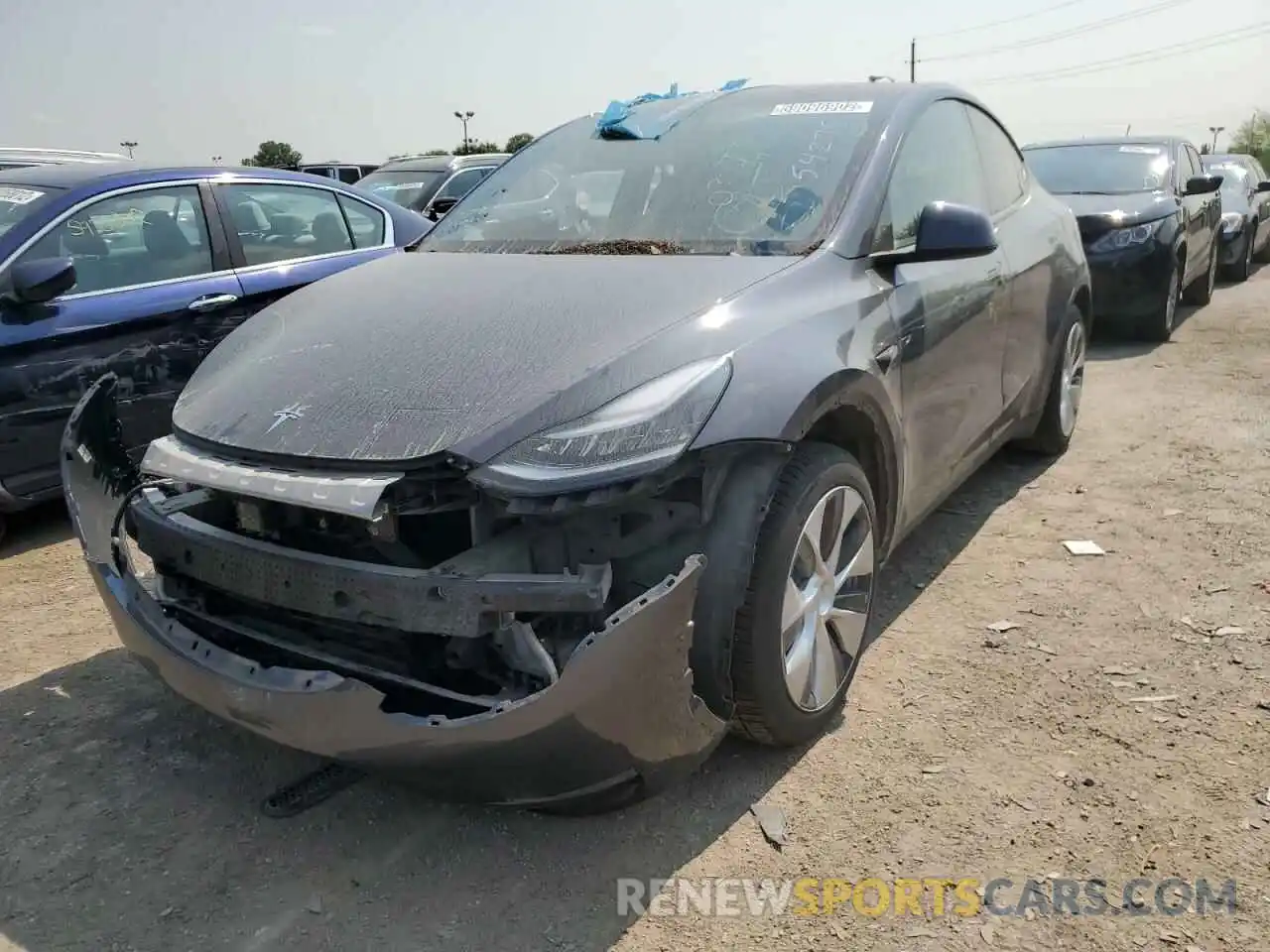 2 Photograph of a damaged car 5YJYGDEF3LF005993 TESLA MODEL Y 2020