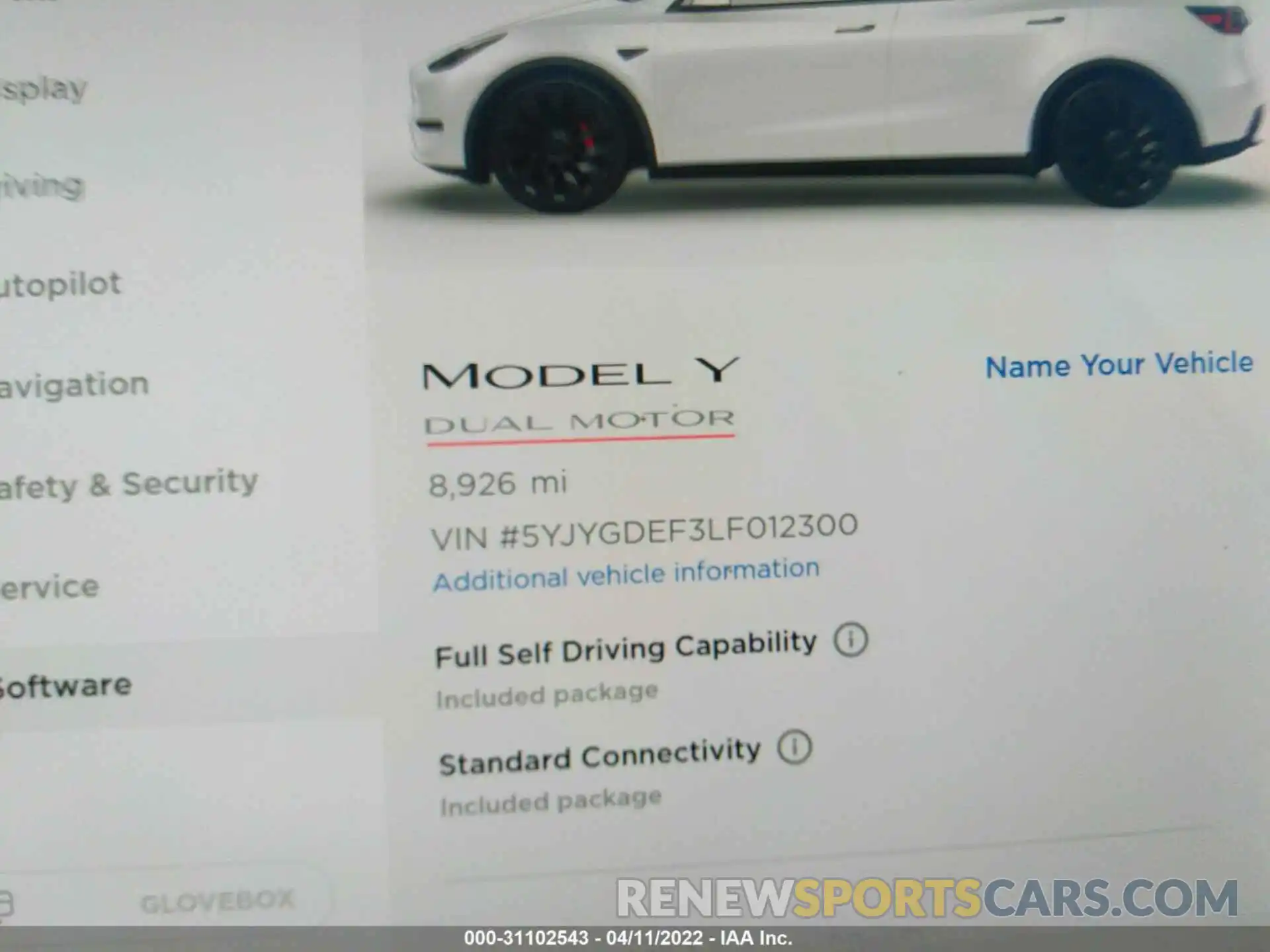 7 Photograph of a damaged car 5YJYGDEF3LF012300 TESLA MODEL Y 2020