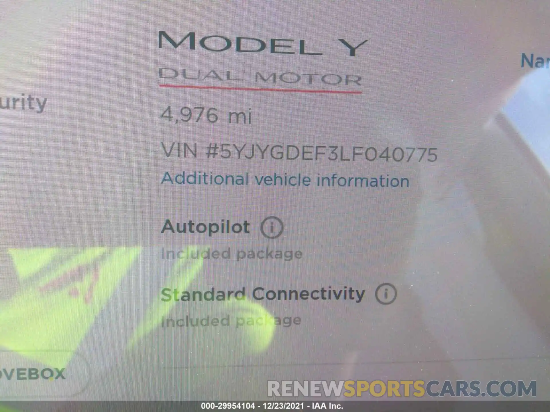 9 Фотография поврежденного автомобиля 5YJYGDEF3LF040775 TESLA MODEL Y 2020