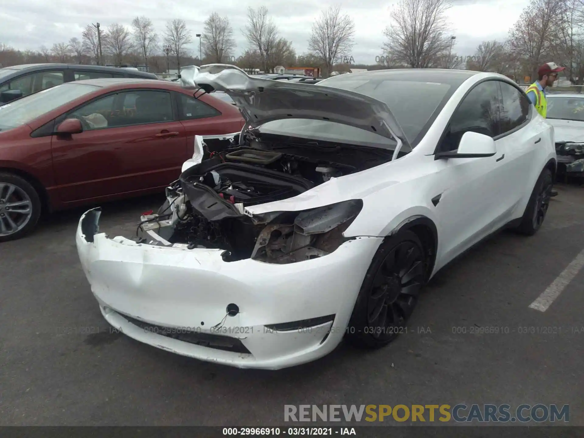 2 Photograph of a damaged car 5YJYGDEF3LF050030 TESLA MODEL Y 2020