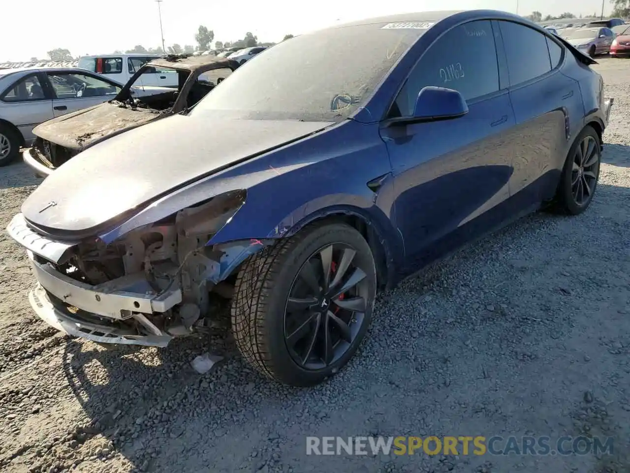 2 Photograph of a damaged car 5YJYGDEF4LF000253 TESLA MODEL Y 2020