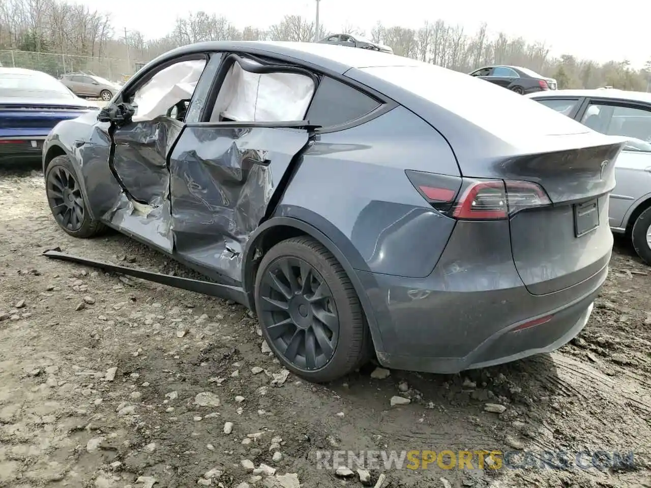 2 Photograph of a damaged car 5YJYGDEF4LF002522 TESLA MODEL Y 2020