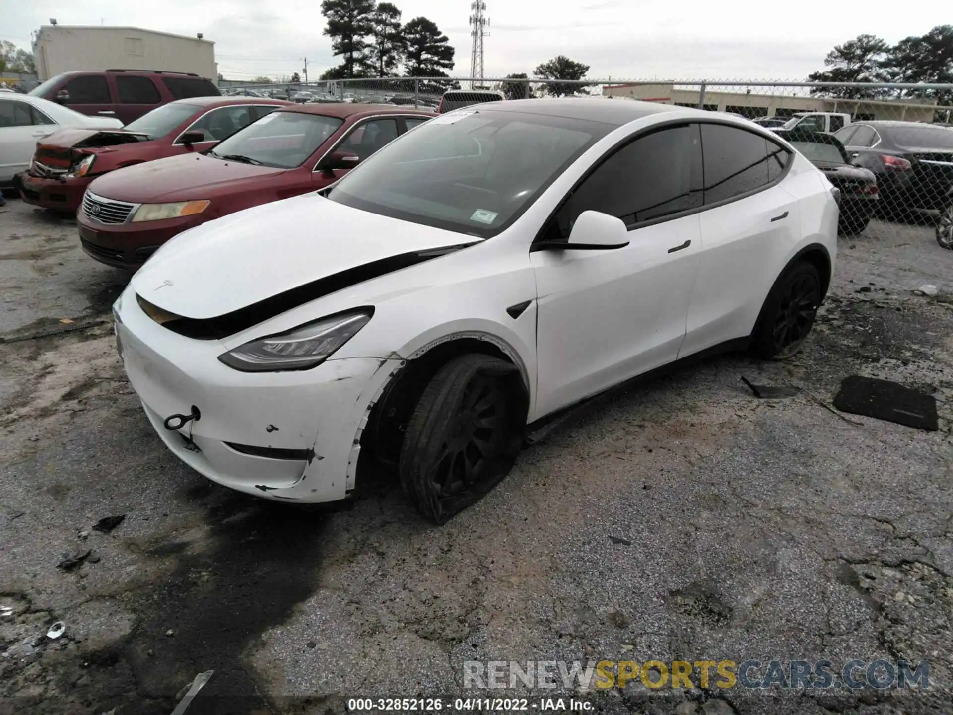 2 Photograph of a damaged car 5YJYGDEF4LF002617 TESLA MODEL Y 2020