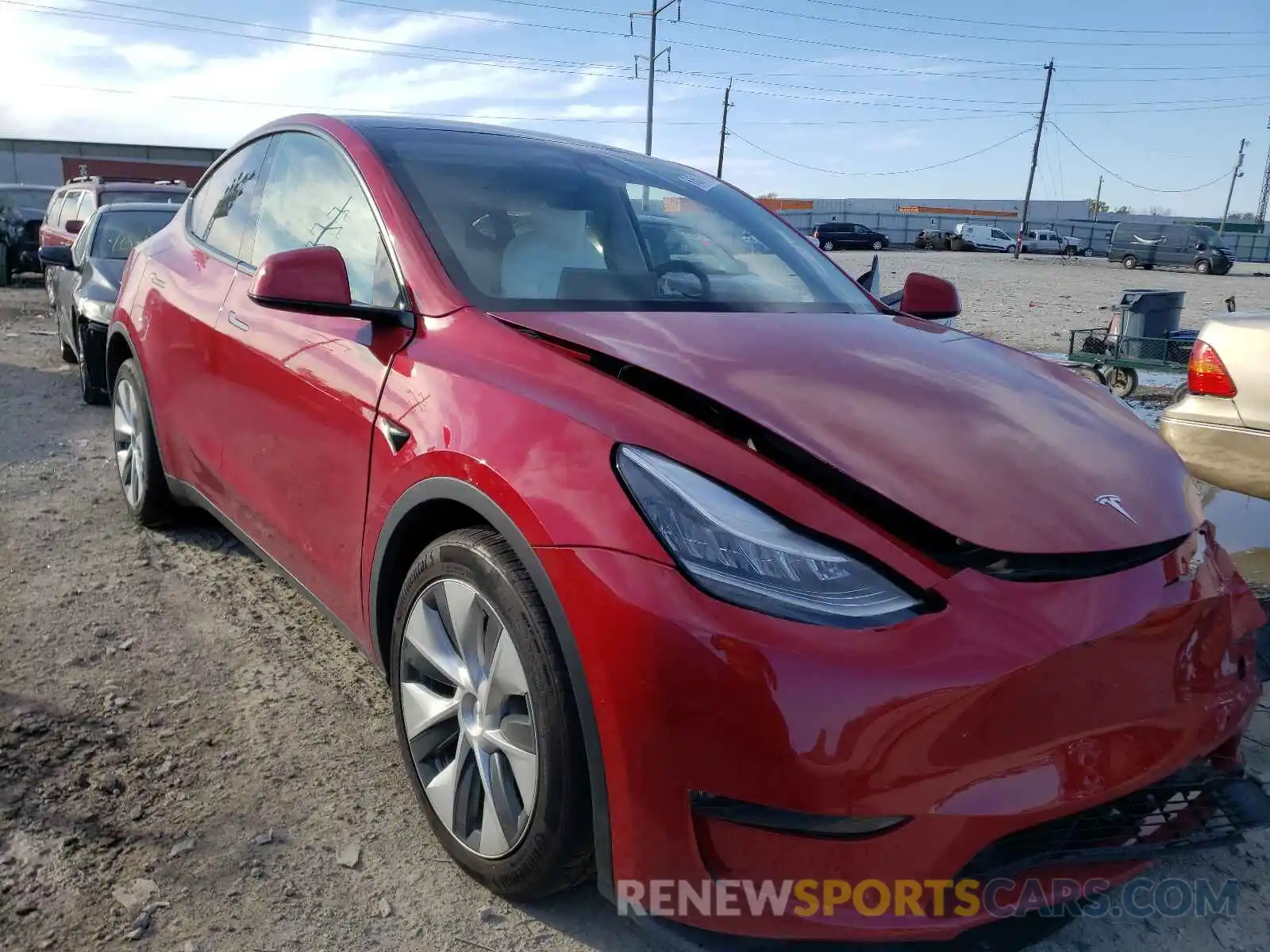 1 Photograph of a damaged car 5YJYGDEF4LF006327 TESLA MODEL Y 2020