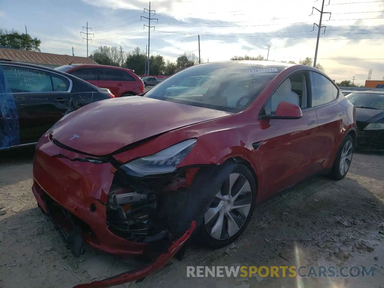 2 Photograph of a damaged car 5YJYGDEF4LF006327 TESLA MODEL Y 2020