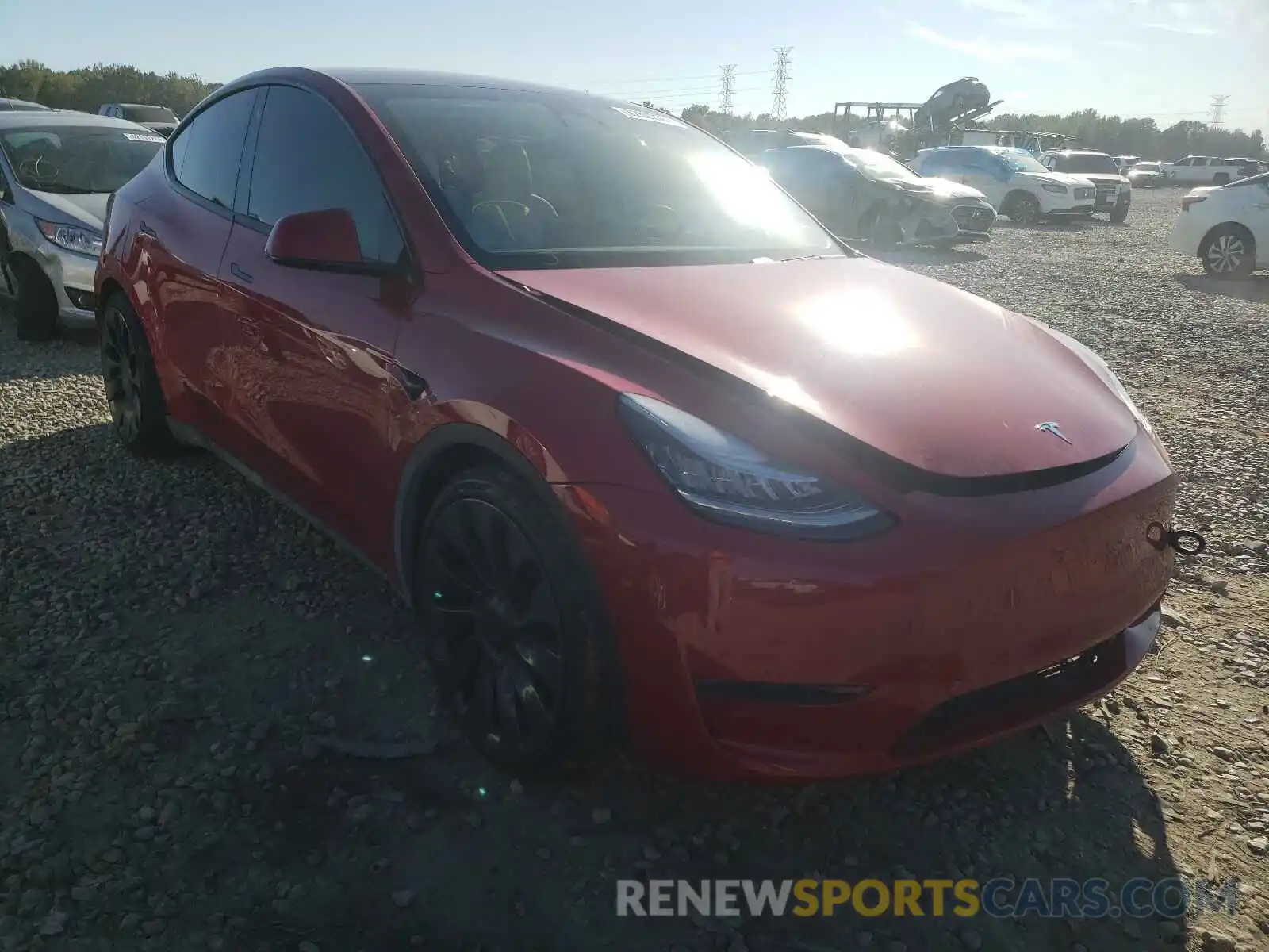 1 Photograph of a damaged car 5YJYGDEF4LF017487 TESLA MODEL Y 2020