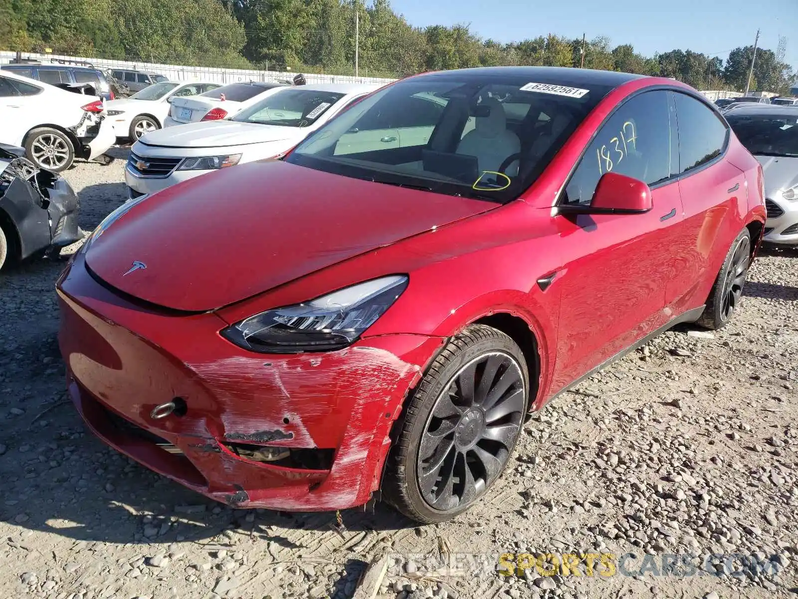 2 Photograph of a damaged car 5YJYGDEF4LF017487 TESLA MODEL Y 2020