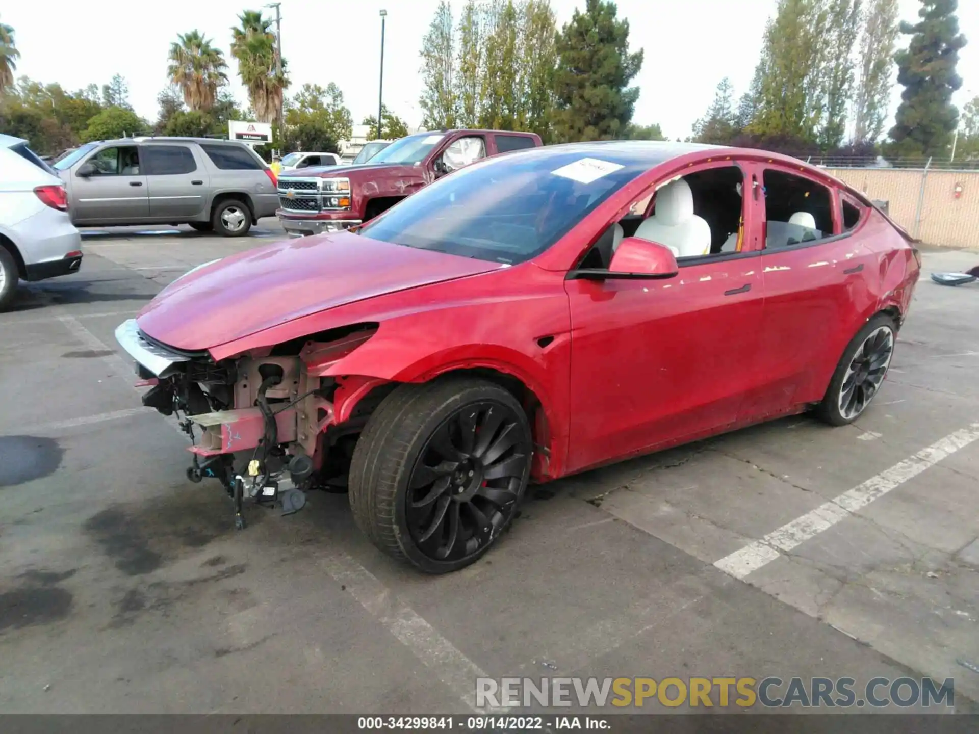 2 Photograph of a damaged car 5YJYGDEF4LF018168 TESLA MODEL Y 2020