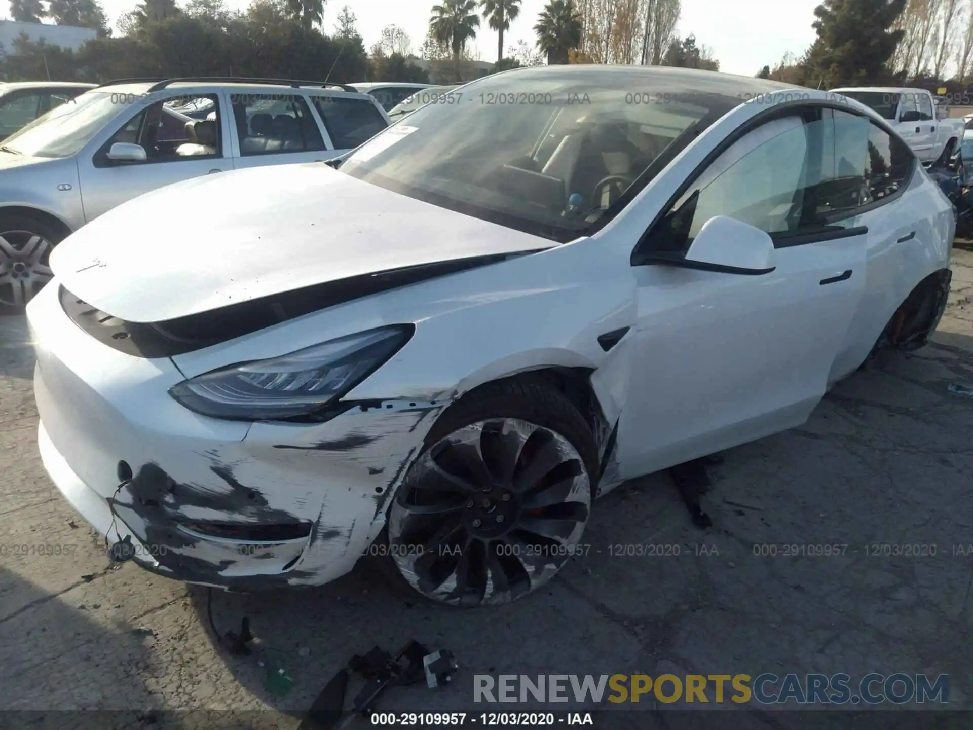 2 Photograph of a damaged car 5YJYGDEF4LF022737 TESLA MODEL Y 2020