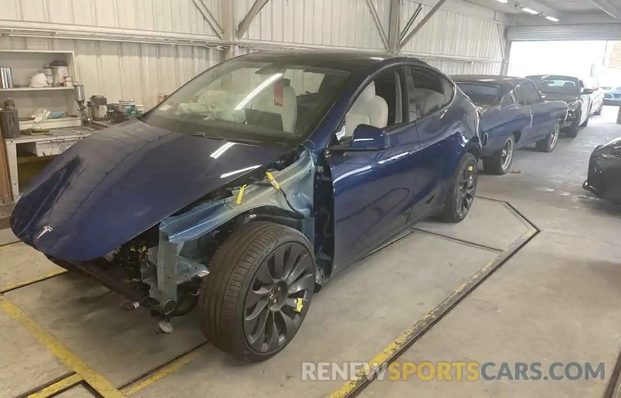 2 Photograph of a damaged car 5YJYGDEF4LF022883 TESLA MODEL Y 2020