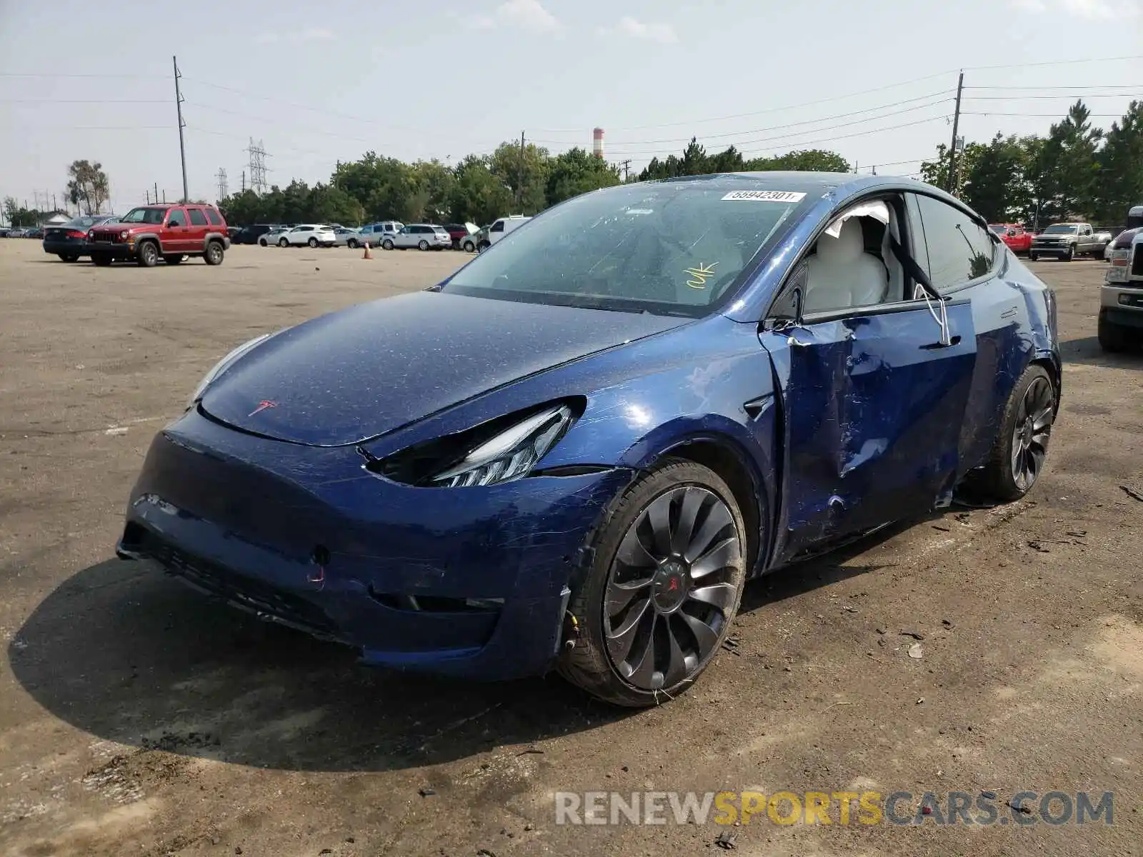 2 Photograph of a damaged car 5YJYGDEF4LF039019 TESLA MODEL Y 2020