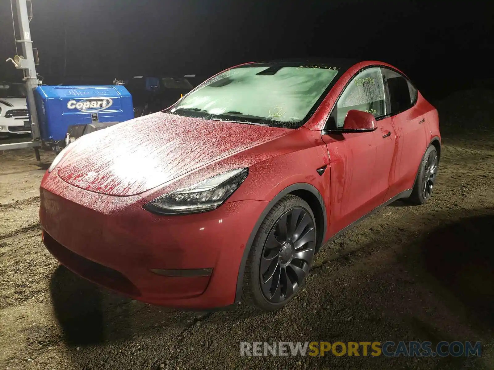 2 Photograph of a damaged car 5YJYGDEF5LF011567 TESLA MODEL Y 2020