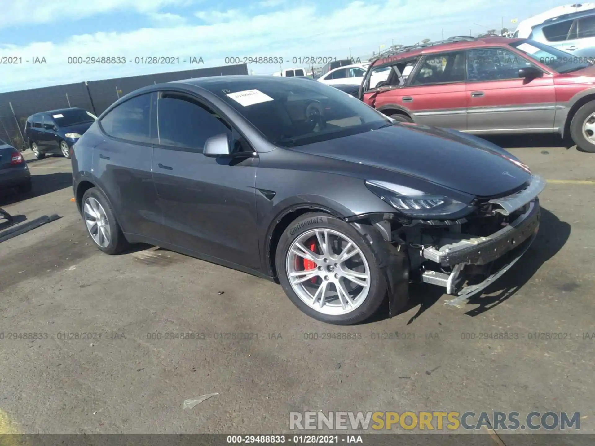 1 Photograph of a damaged car 5YJYGDEF6LF014011 TESLA MODEL Y 2020