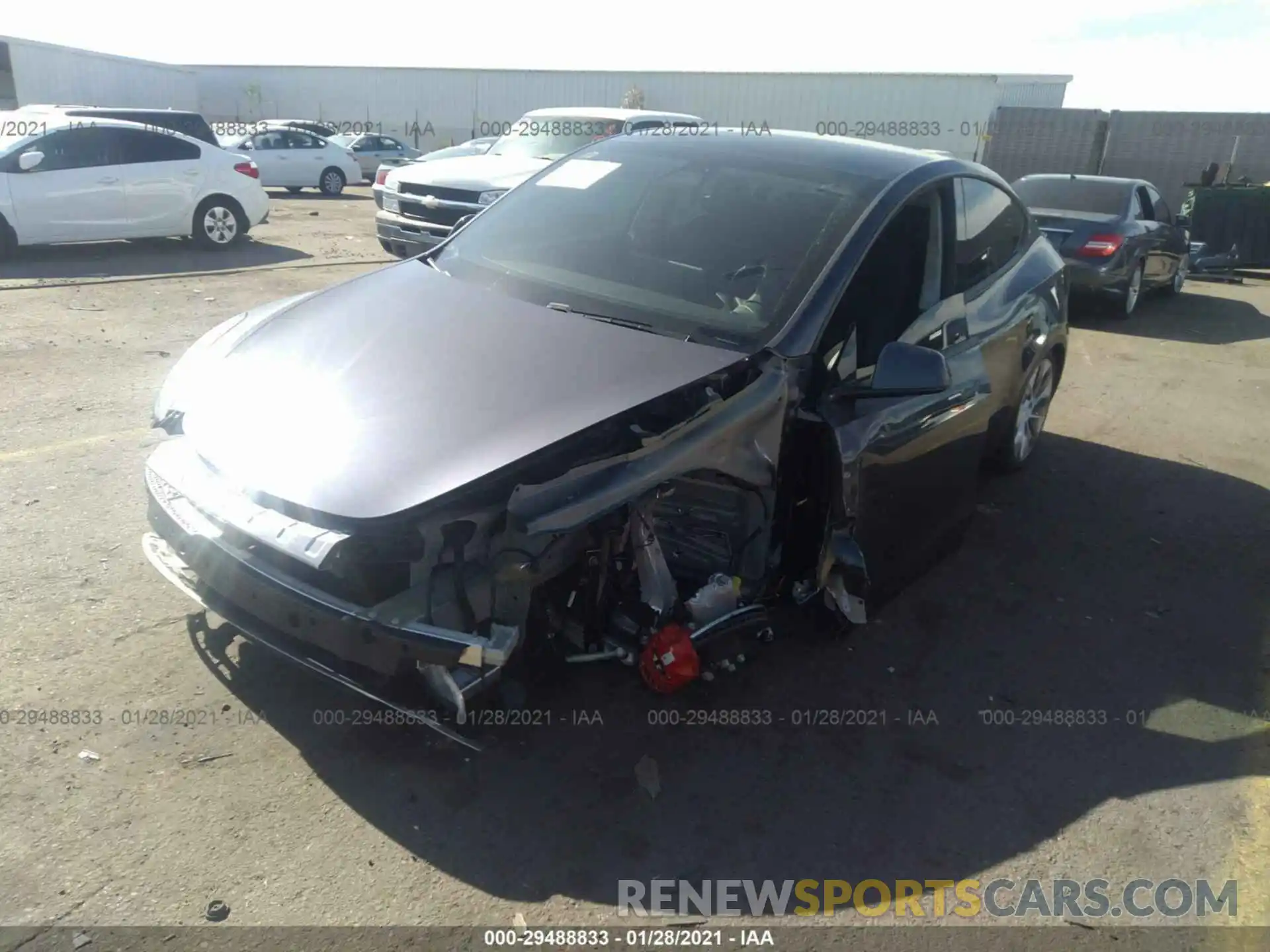 2 Photograph of a damaged car 5YJYGDEF6LF014011 TESLA MODEL Y 2020