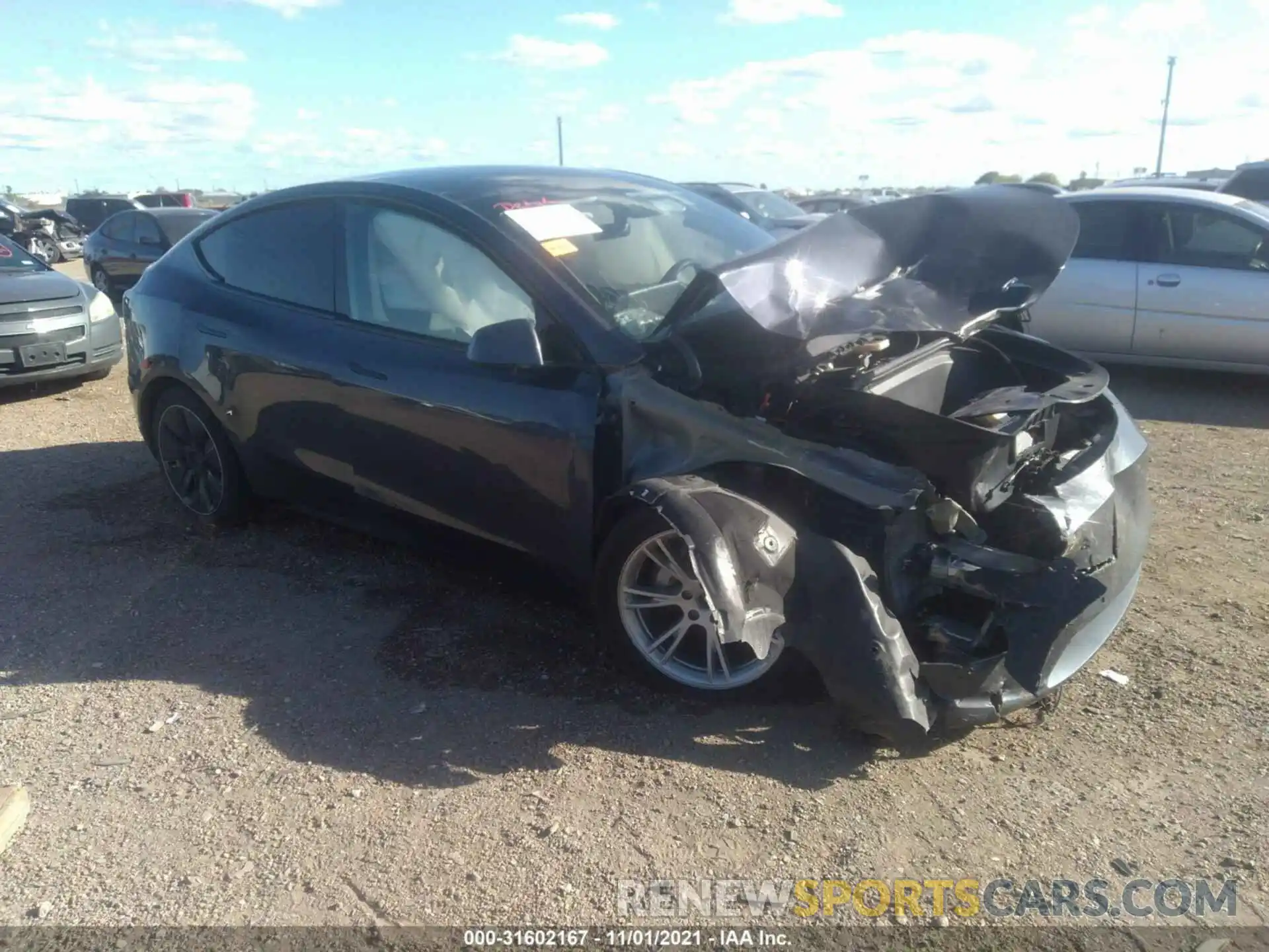 1 Photograph of a damaged car 5YJYGDEF7LF005821 TESLA MODEL Y 2020