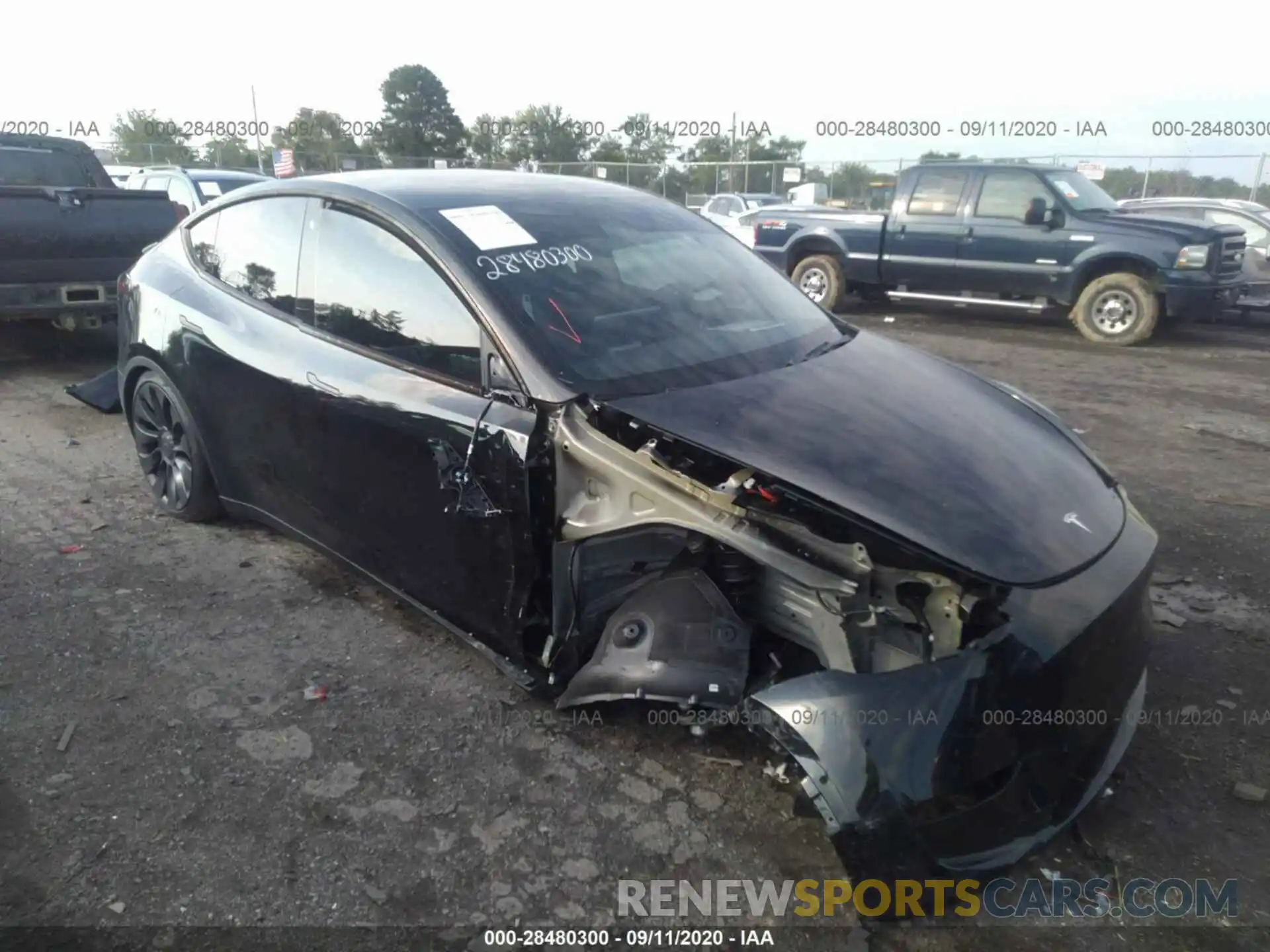 1 Photograph of a damaged car 5YJYGDEF7LF027902 TESLA MODEL Y 2020