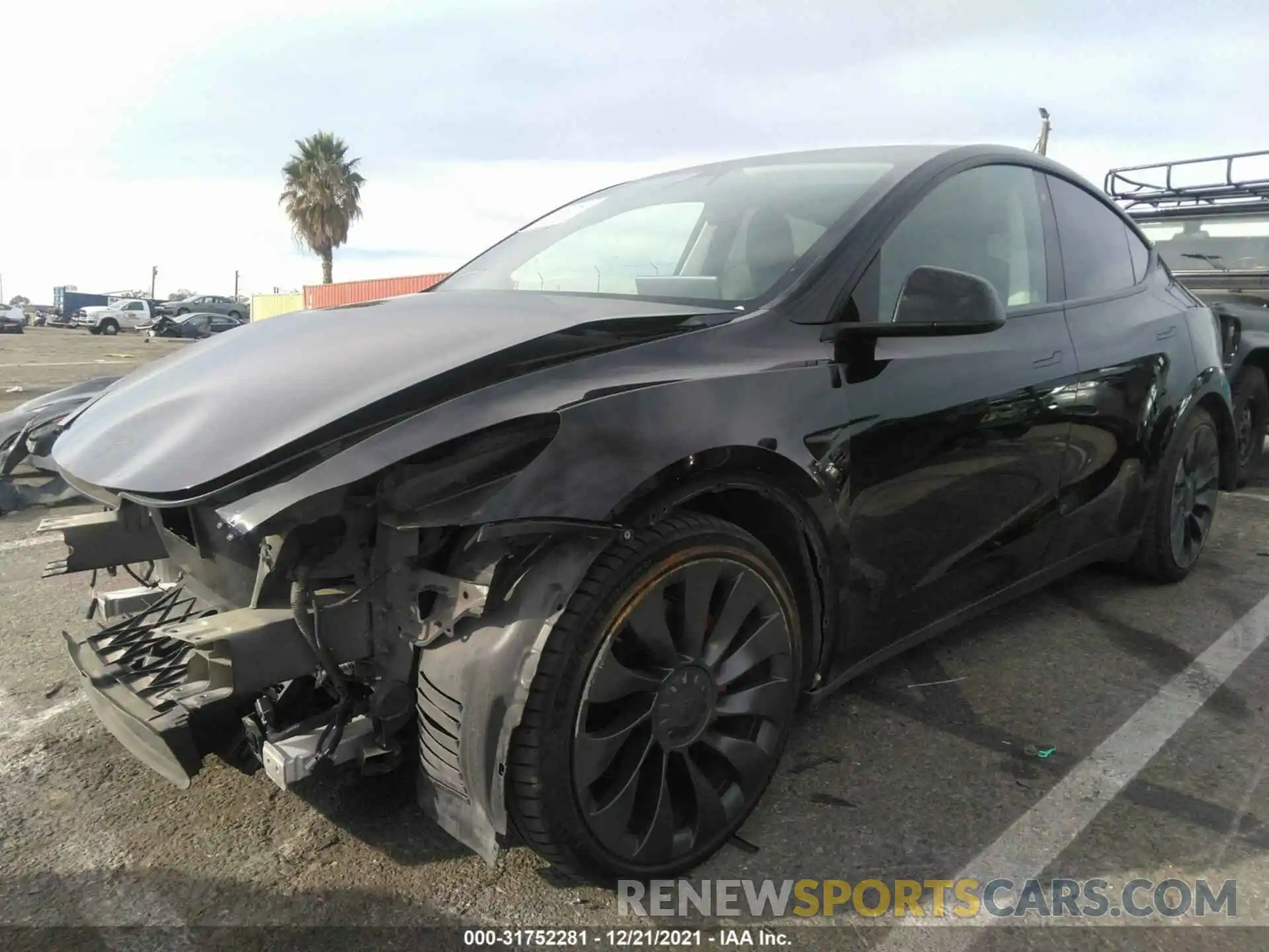 2 Photograph of a damaged car 5YJYGDEF7LF027916 TESLA MODEL Y 2020