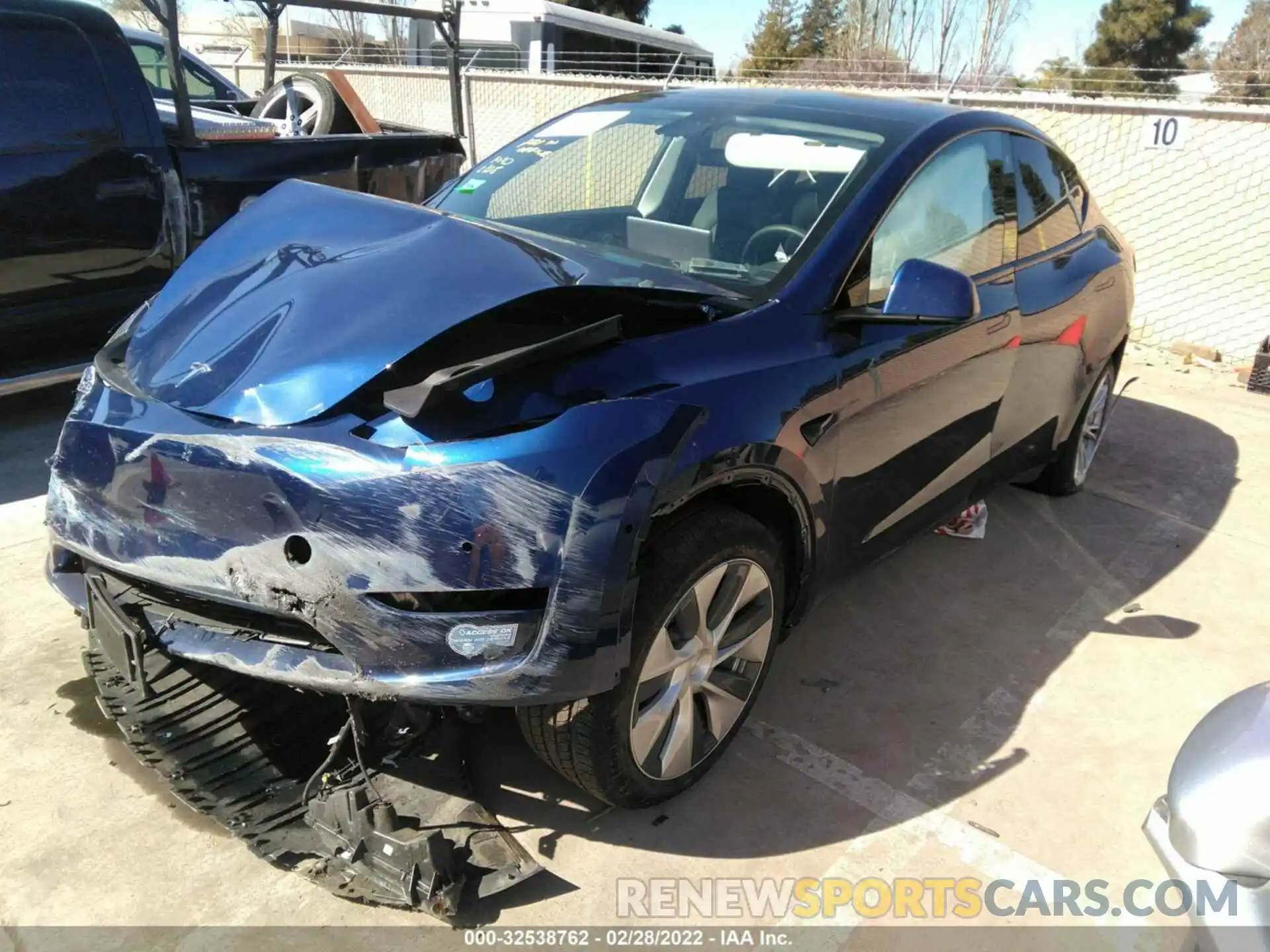 2 Photograph of a damaged car 5YJYGDEF8LF005780 TESLA MODEL Y 2020