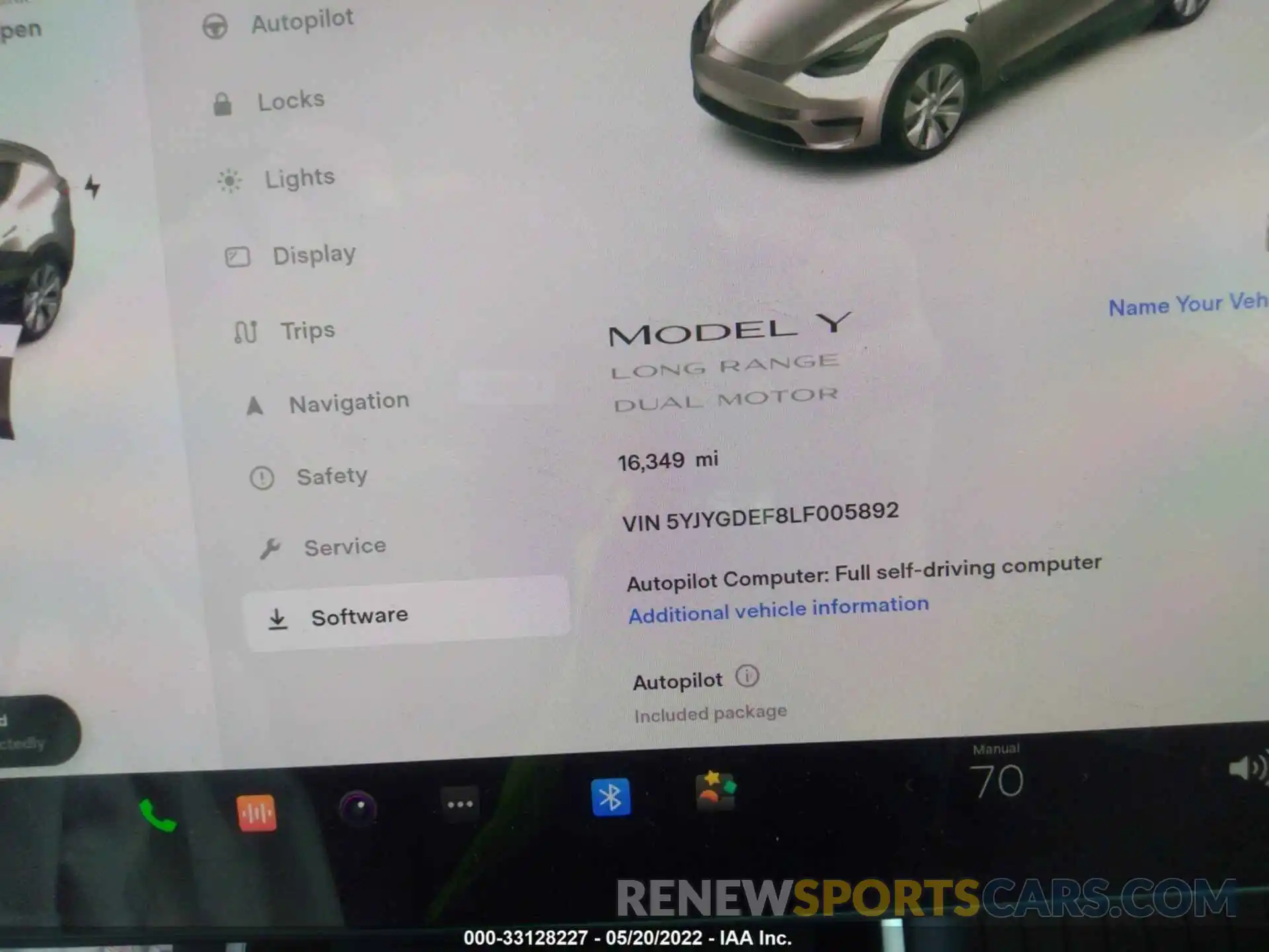 7 Photograph of a damaged car 5YJYGDEF8LF005892 TESLA MODEL Y 2020