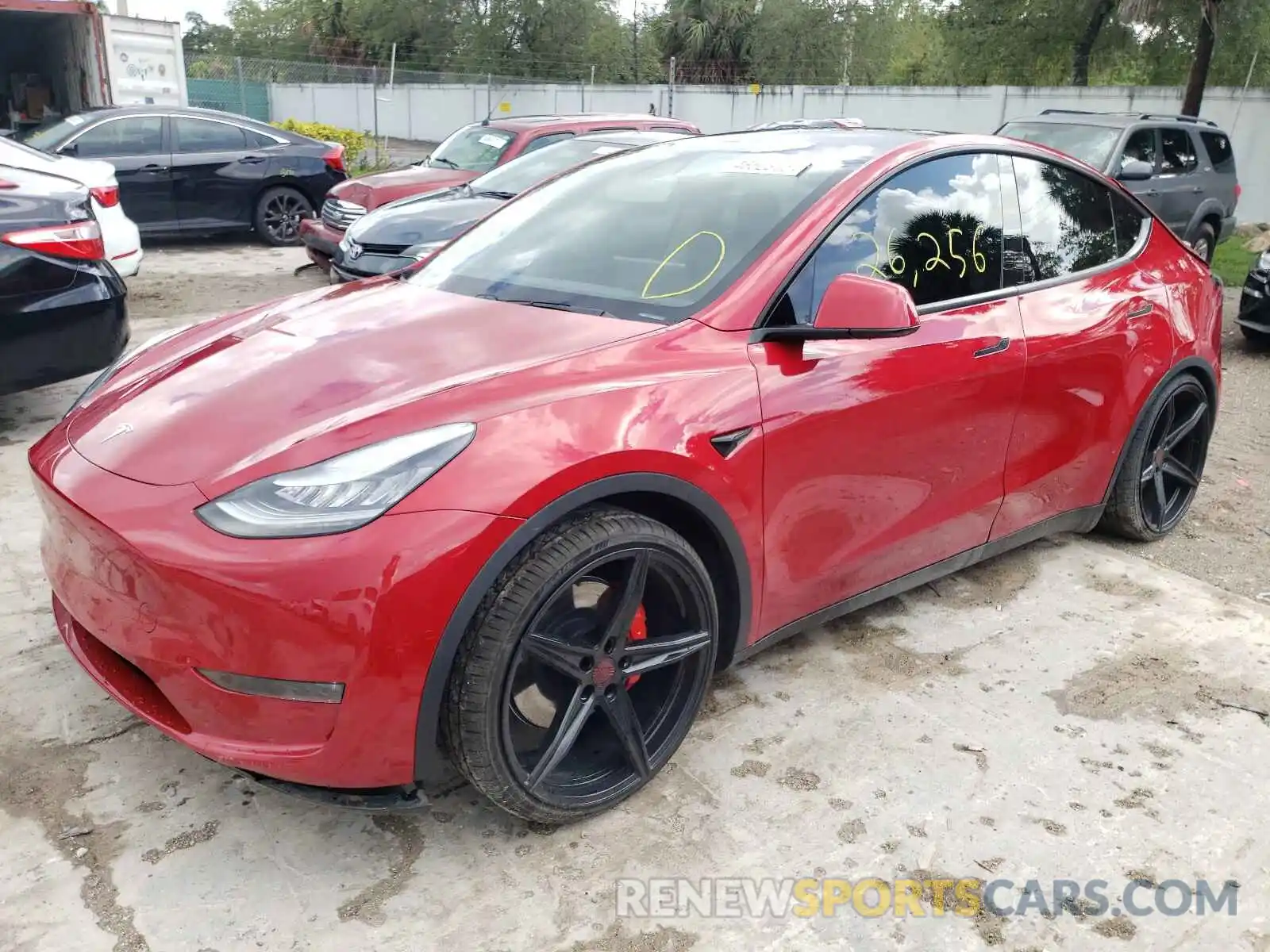 2 Photograph of a damaged car 5YJYGDEF8LF013216 TESLA MODEL Y 2020