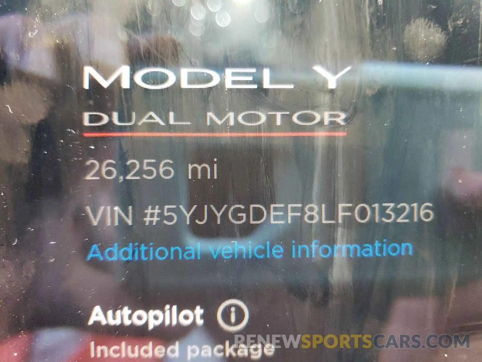 8 Photograph of a damaged car 5YJYGDEF8LF013216 TESLA MODEL Y 2020