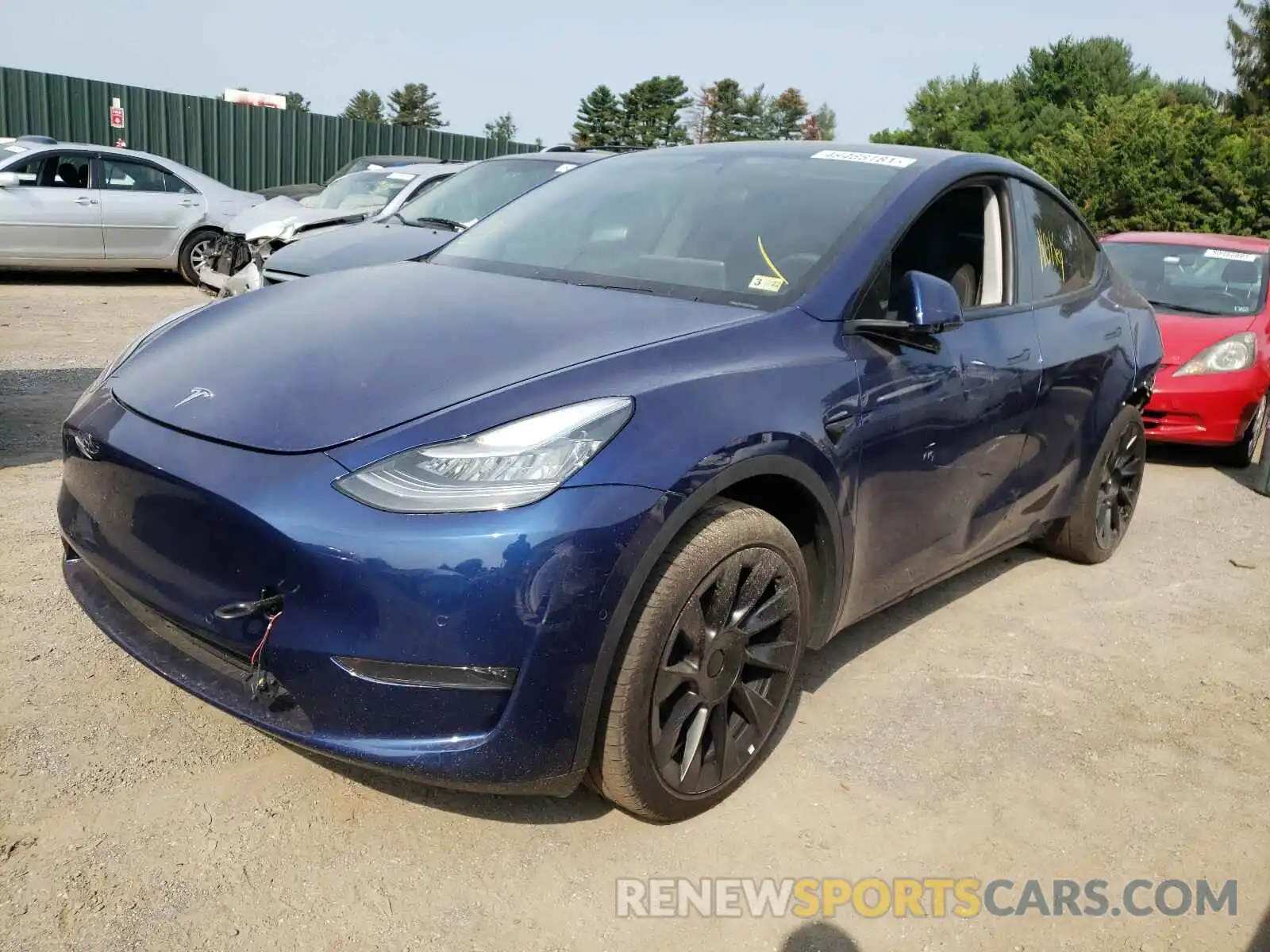 2 Photograph of a damaged car 5YJYGDEF9LF000572 TESLA MODEL Y 2020